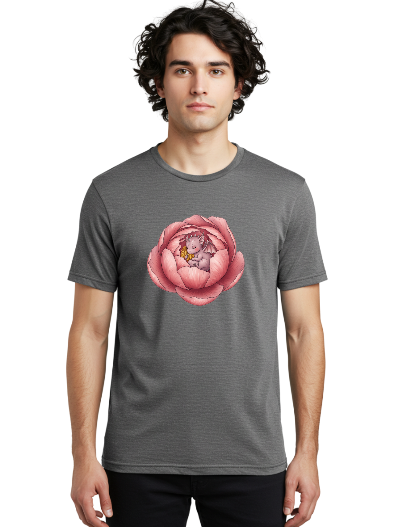 Dragon-Sleeping-In-Pink-Lotus Men'S Graphic Tee, 100% Cotton, Comfortable Casual Summer Wear, Machine Washable, Vintage Camera, Old Camera, Antique Camera, Black Camera, Classic Photography, Photography Equipment, Nostalgic Device, Bak489