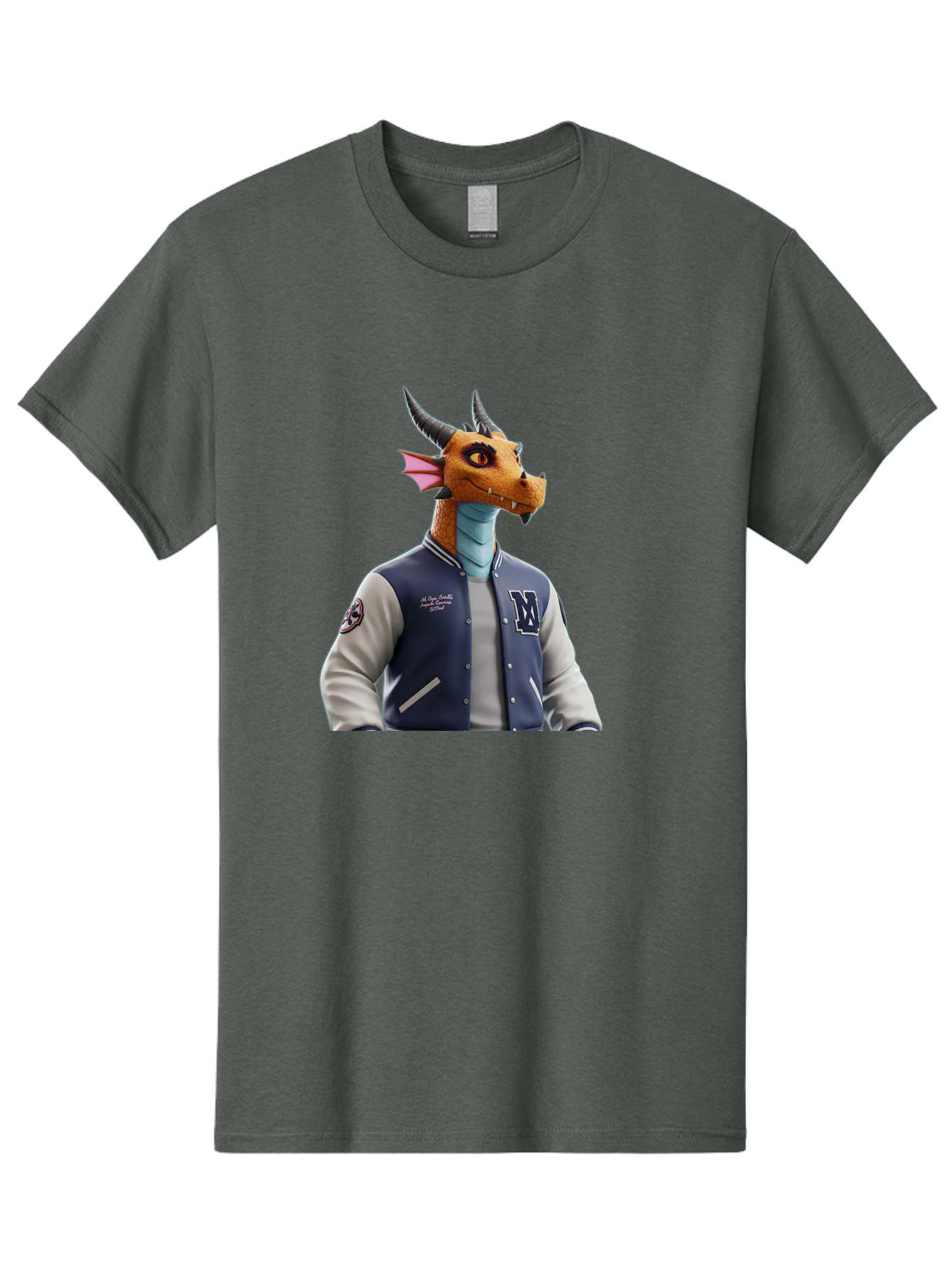 Dragon-Varsity-Jacket-1 Men'S Graphic Tee, 100% Cotton, Comfortable Casual Summer Wear, Machine Washable, Vintage Camera, Old Camera, Antique Camera, Black Camera, Classic Photography, Photography Equipment, Nostalgic Device, Film Camera, Bak493