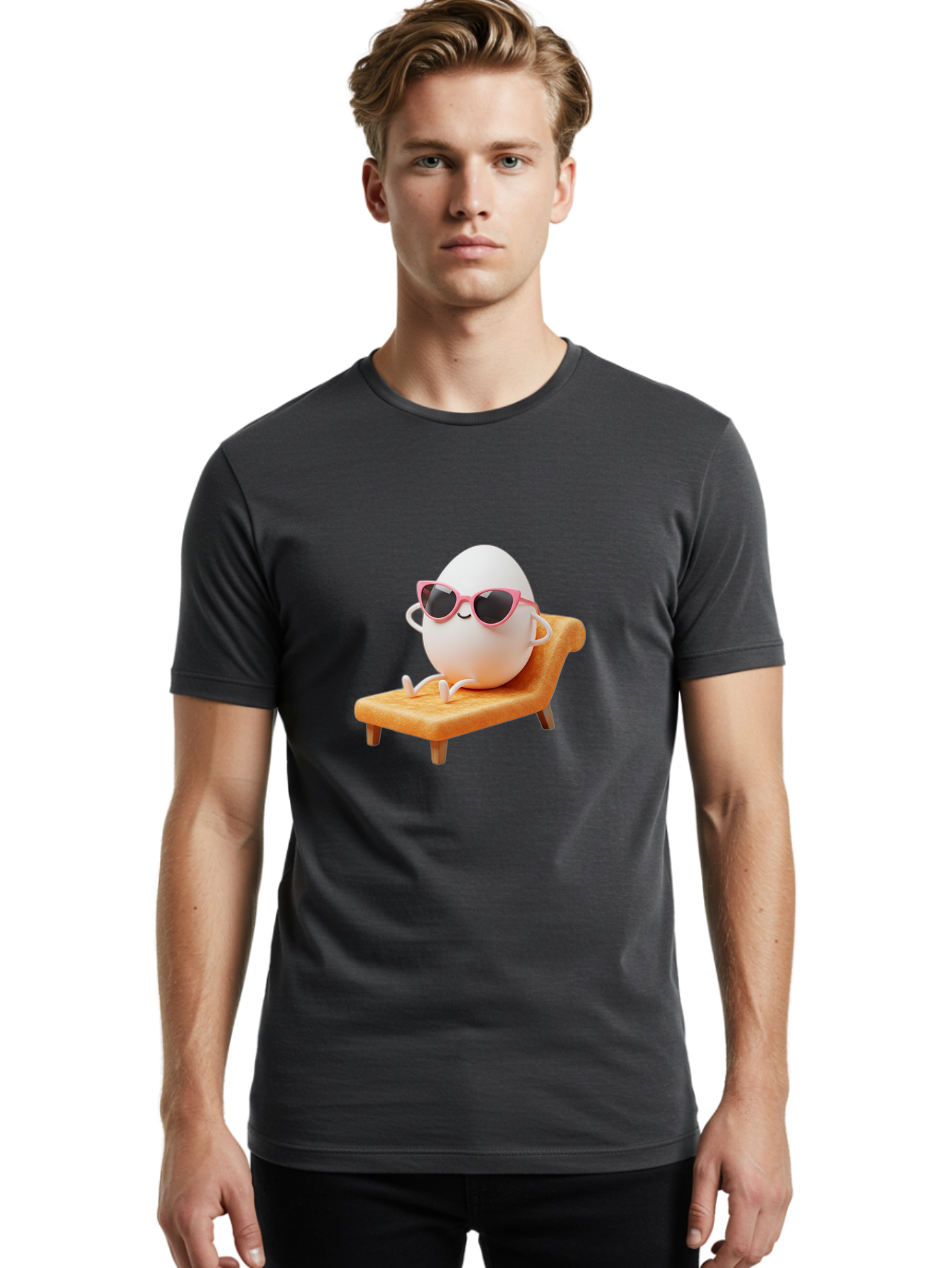 Egg-In-Sunglasses Men'S Graphic Tee, 100% Cotton, Comfortable Casual Summer Wear, Machine Washable, Vintage Camera, Old Camera, Antique Camera, Black Camera, Classic Photography, Photography Equipment, Nostalgic Device, Film Camera, Camera Art Bak515