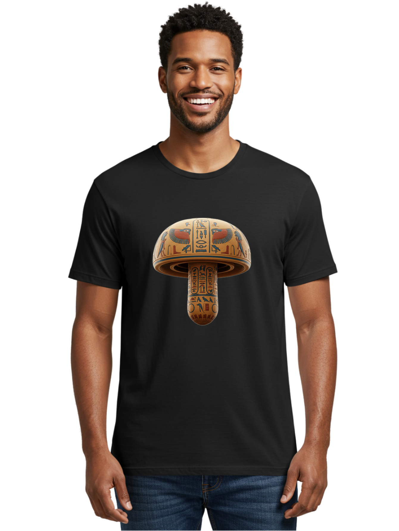 Egyptian-Mushroom Men'S Graphic Tee, 100% Cotton, Comfortable Casual Summer Wear, Machine Washable, Vintage Camera, Old Camera, Antique Camera, Black Camera, Classic Photography, Photography Equipment, Nostalgic Device, Film Camera, Camera Art Bak525