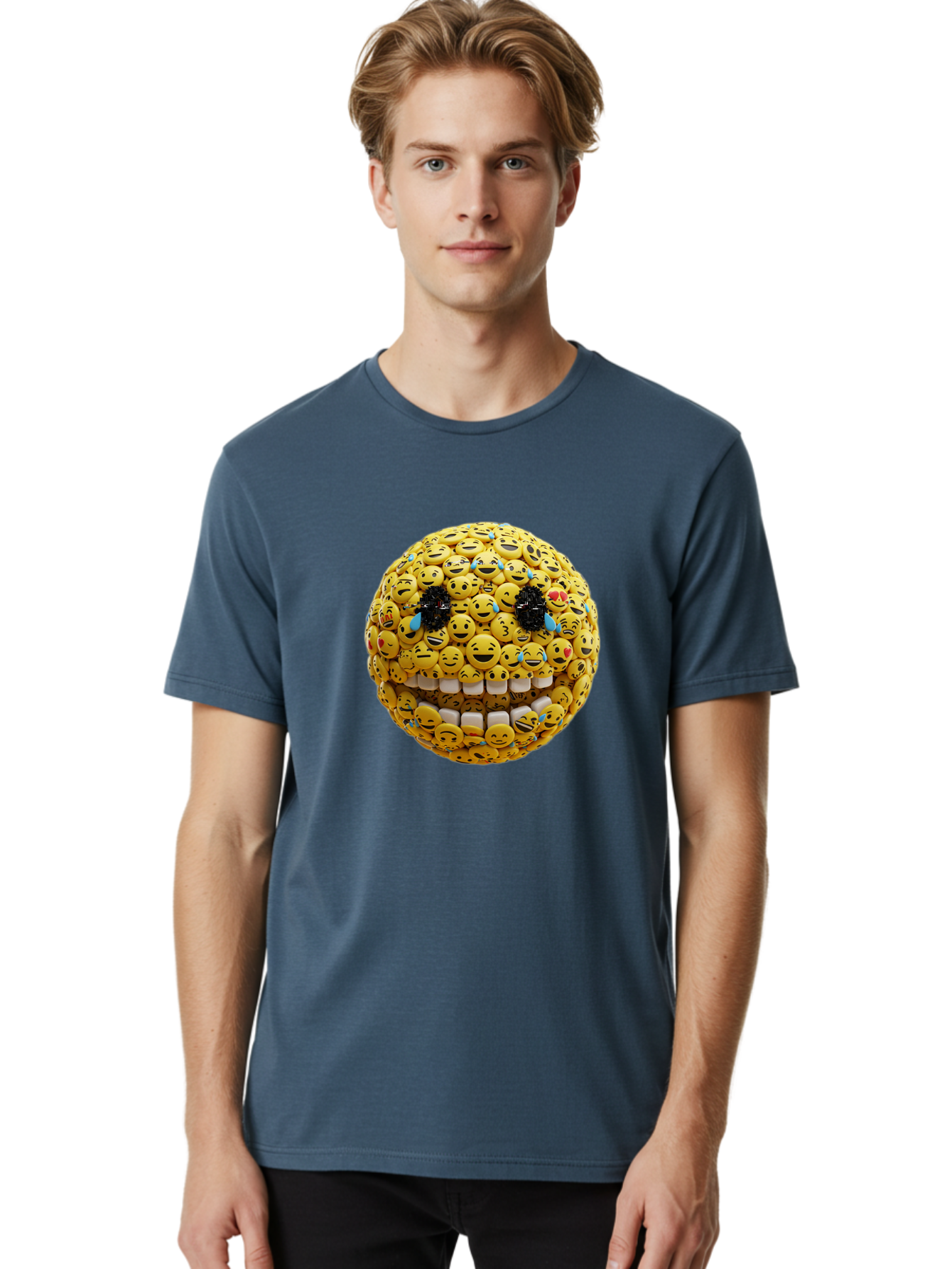 Emoji-Face Men'S Graphic Tee, 100% Cotton, Comfortable Casual Summer Wear, Machine Washable, Vintage Camera, Old Camera, Antique Camera, Black Camera, Classic Photography, Photography Equipment, Nostalgic Device, Film Camera, Camera Art Bak527