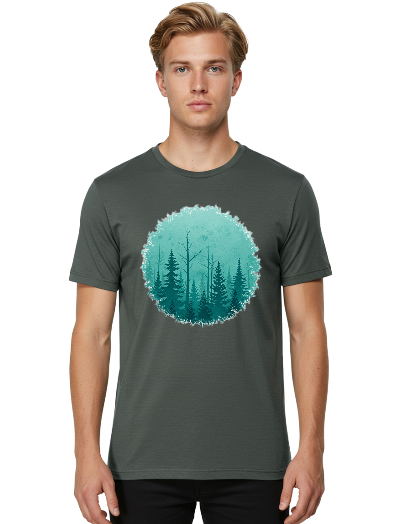 Evergreen-Forest Men'S Graphic Tee, 100% Cotton, Comfortable Casual Summer Wear, Machine Washable, Vintage Camera, Old Camera, Antique Camera, Black Camera, Classic Photography, Photography Equipment, Nostalgic Device, Film Camera, Camera Art Bak533