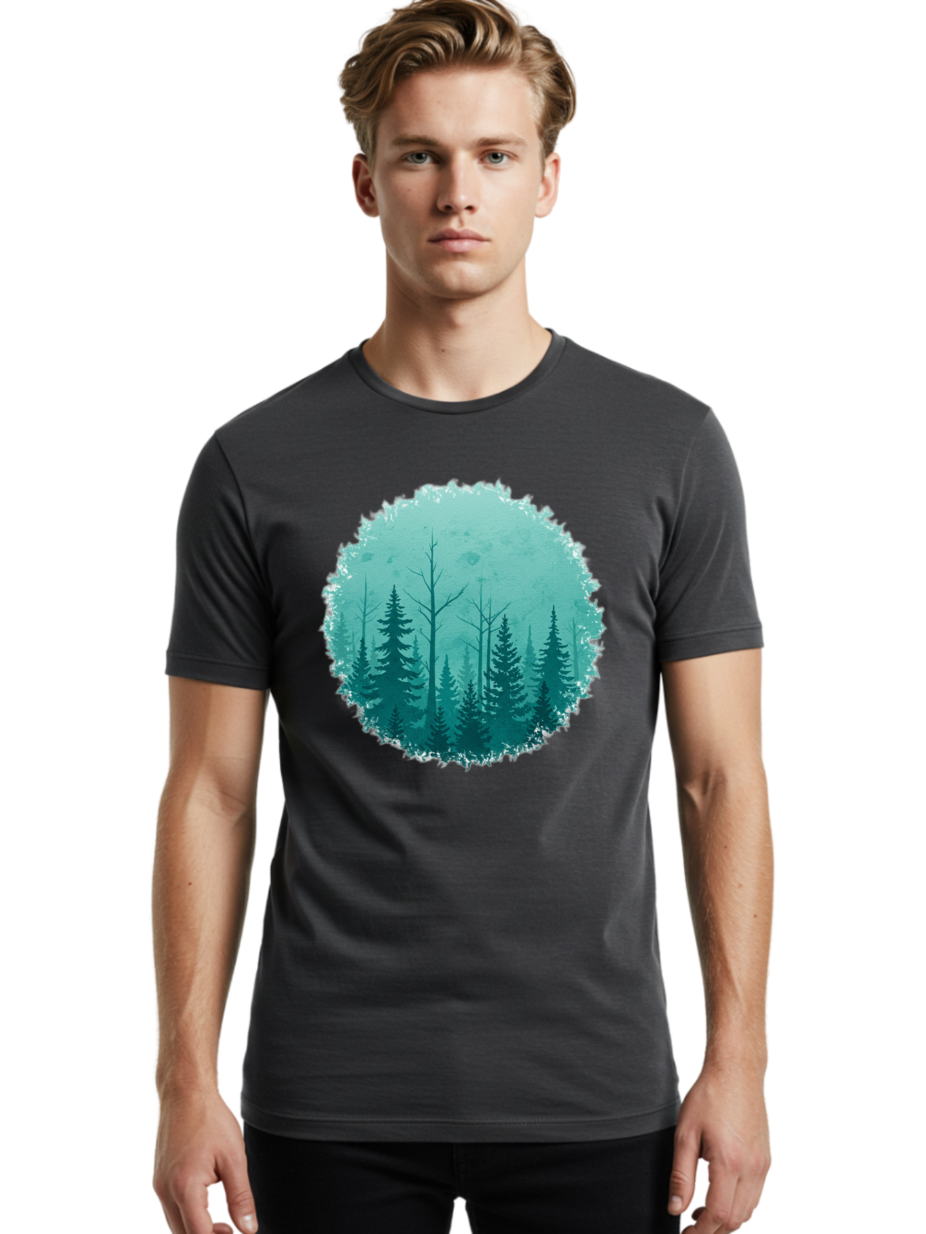 Evergreen-Forest Men'S Graphic Tee, 100% Cotton, Comfortable Casual Summer Wear, Machine Washable, Vintage Camera, Old Camera, Antique Camera, Black Camera, Classic Photography, Photography Equipment, Nostalgic Device, Film Camera, Camera Art Bak533