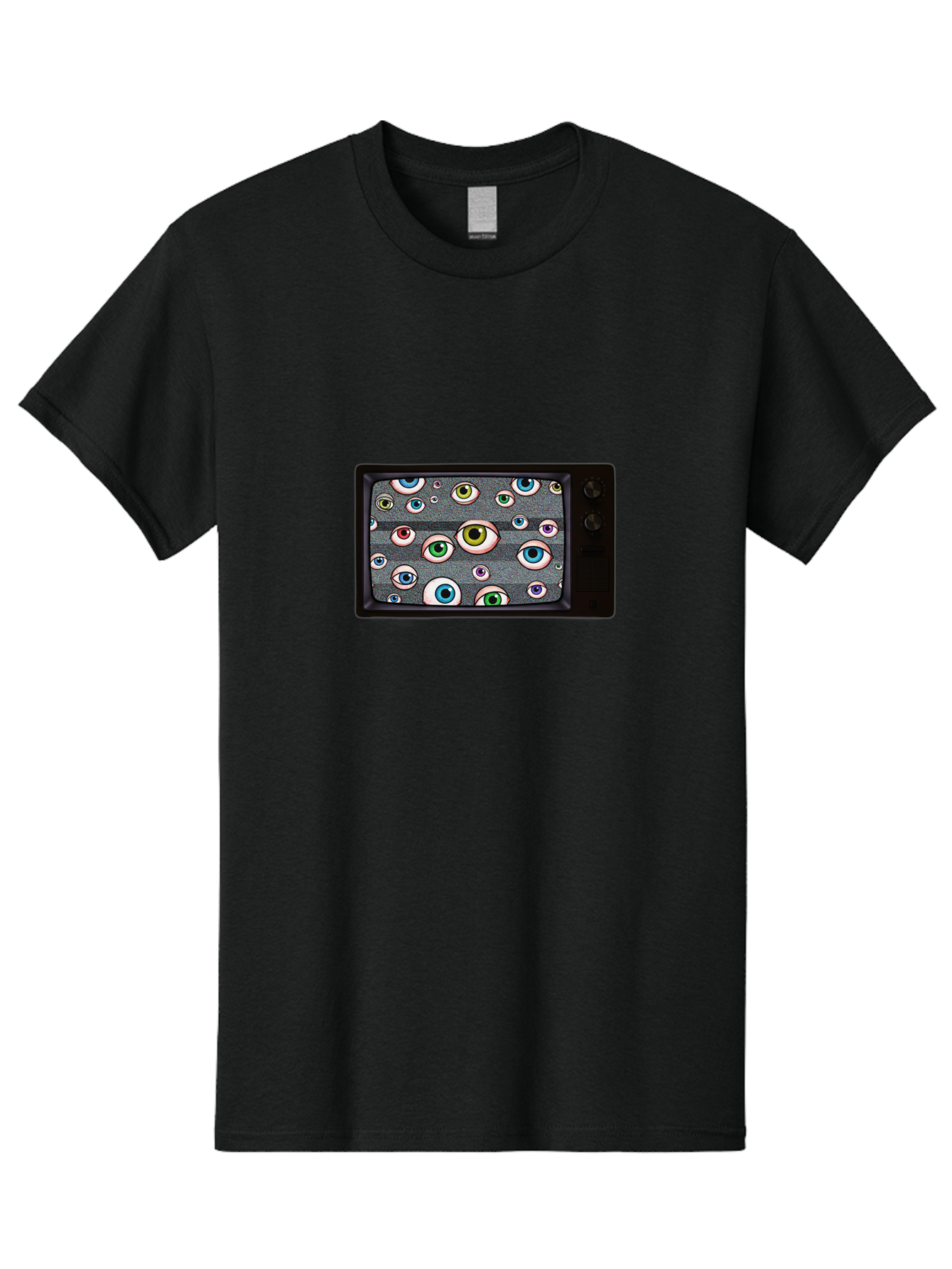 Eyes-On-Phone-Screen Men'S Graphic Tee, 100% Cotton, Comfortable Casual Summer Wear, Machine Washable, Vintage Camera, Old Camera, Antique Camera, Black Camera, Classic Photography, Photography Equipment, Nostalgic Device, Film Camera, Bak534