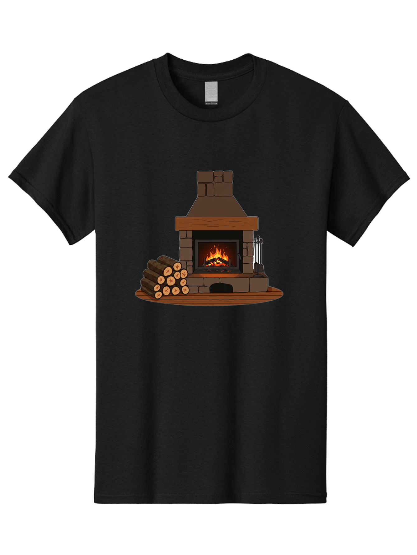 Fireplace-With-Fire Men'S Graphic Tee, 100% Cotton, Comfortable Casual Summer Wear, Machine Washable, Vintage Camera, Old Camera, Antique Camera, Black Camera, Classic Photography, Photography Equipment, Nostalgic Device, Film Camera, Bak548