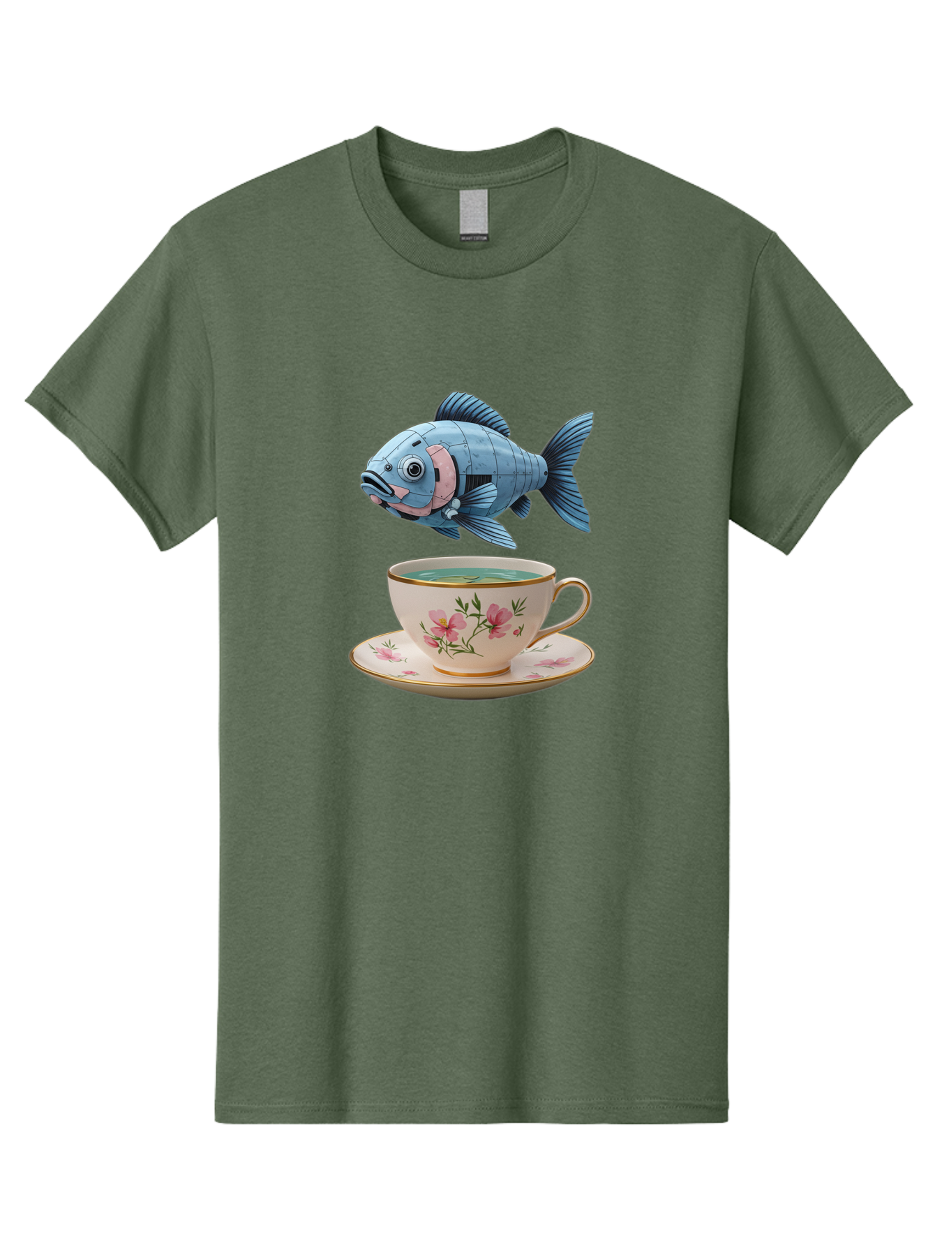 Fish-In-Tea-Cup-1 Men'S Graphic Tee, 100% Cotton, Comfortable Casual Summer Wear, Machine Washable, Vintage Camera, Old Camera, Antique Camera, Black Camera, Classic Photography, Photography Equipment, Nostalgic Device, Film Camera, Camera Art Bak552
