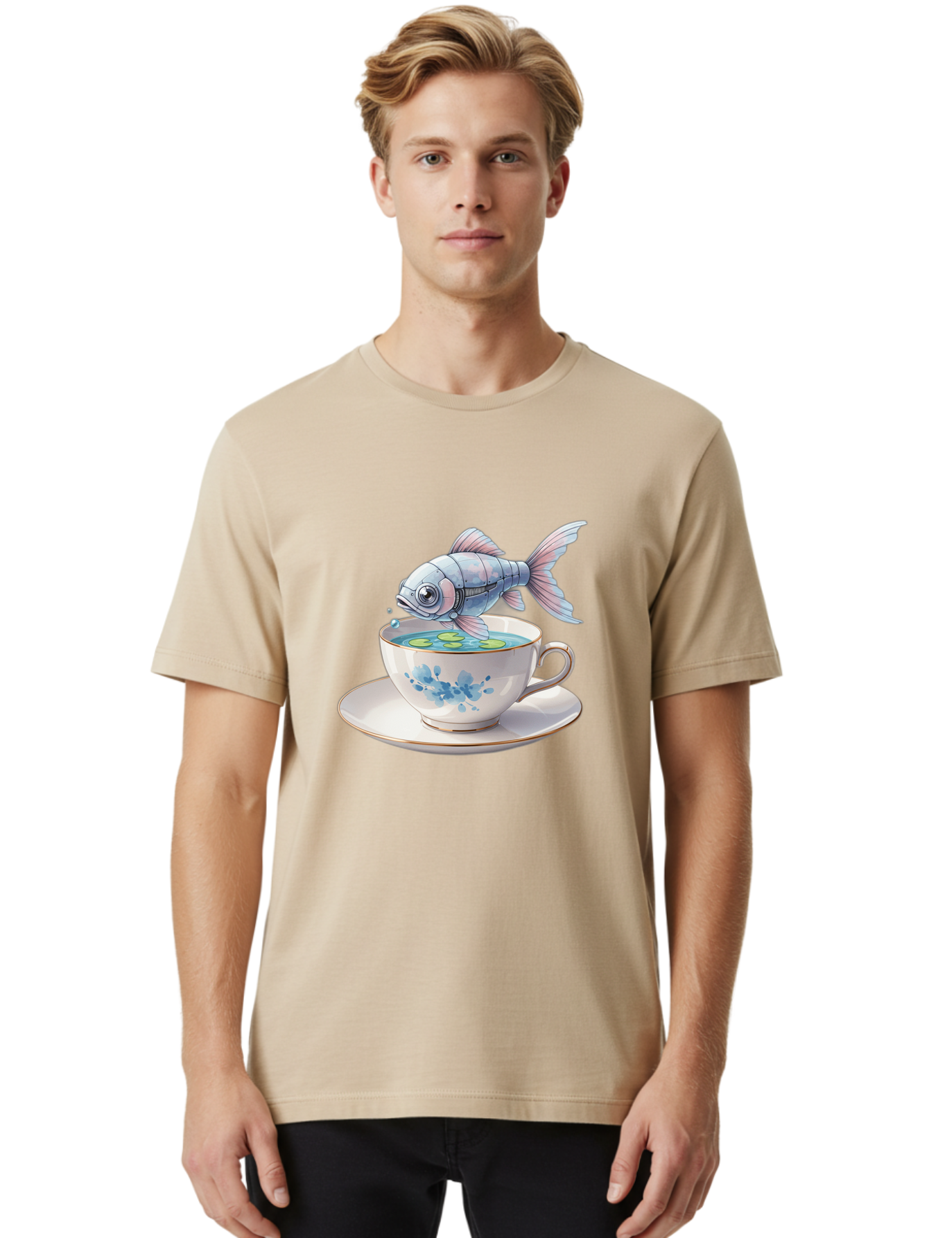 Fish-In-Tea-Cup Men'S Graphic Tee, 100% Cotton, Comfortable Casual Summer Wear, Machine Washable, Vintage Camera, Old Camera, Antique Camera, Black Camera, Classic Photography, Photography Equipment, Nostalgic Device, Film Camera, Camera Art Bak553