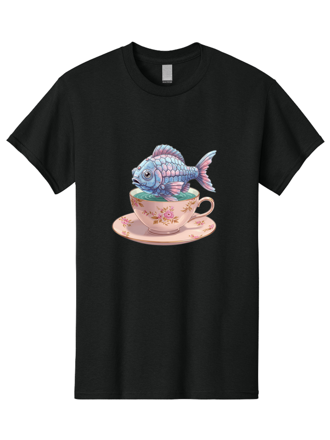 Fish-In-Teacup-2 Men'S Graphic Tee, 100% Cotton, Comfortable Casual Summer Wear, Machine Washable, Vintage Camera, Old Camera, Antique Camera, Black Camera, Classic Photography, Photography Equipment, Nostalgic Device, Film Camera, Camera Art Bak555