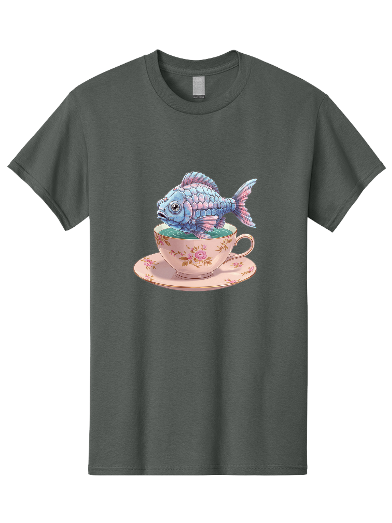 Fish-In-Teacup-2 Men'S Graphic Tee, 100% Cotton, Comfortable Casual Summer Wear, Machine Washable, Vintage Camera, Old Camera, Antique Camera, Black Camera, Classic Photography, Photography Equipment, Nostalgic Device, Film Camera, Camera Art Bak555
