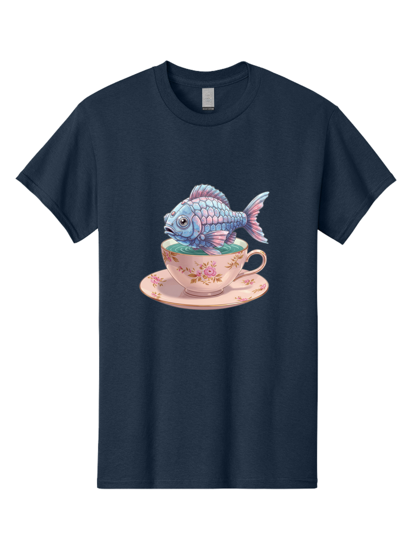 Fish-In-Teacup-2 Men'S Graphic Tee, 100% Cotton, Comfortable Casual Summer Wear, Machine Washable, Vintage Camera, Old Camera, Antique Camera, Black Camera, Classic Photography, Photography Equipment, Nostalgic Device, Film Camera, Camera Art Bak555