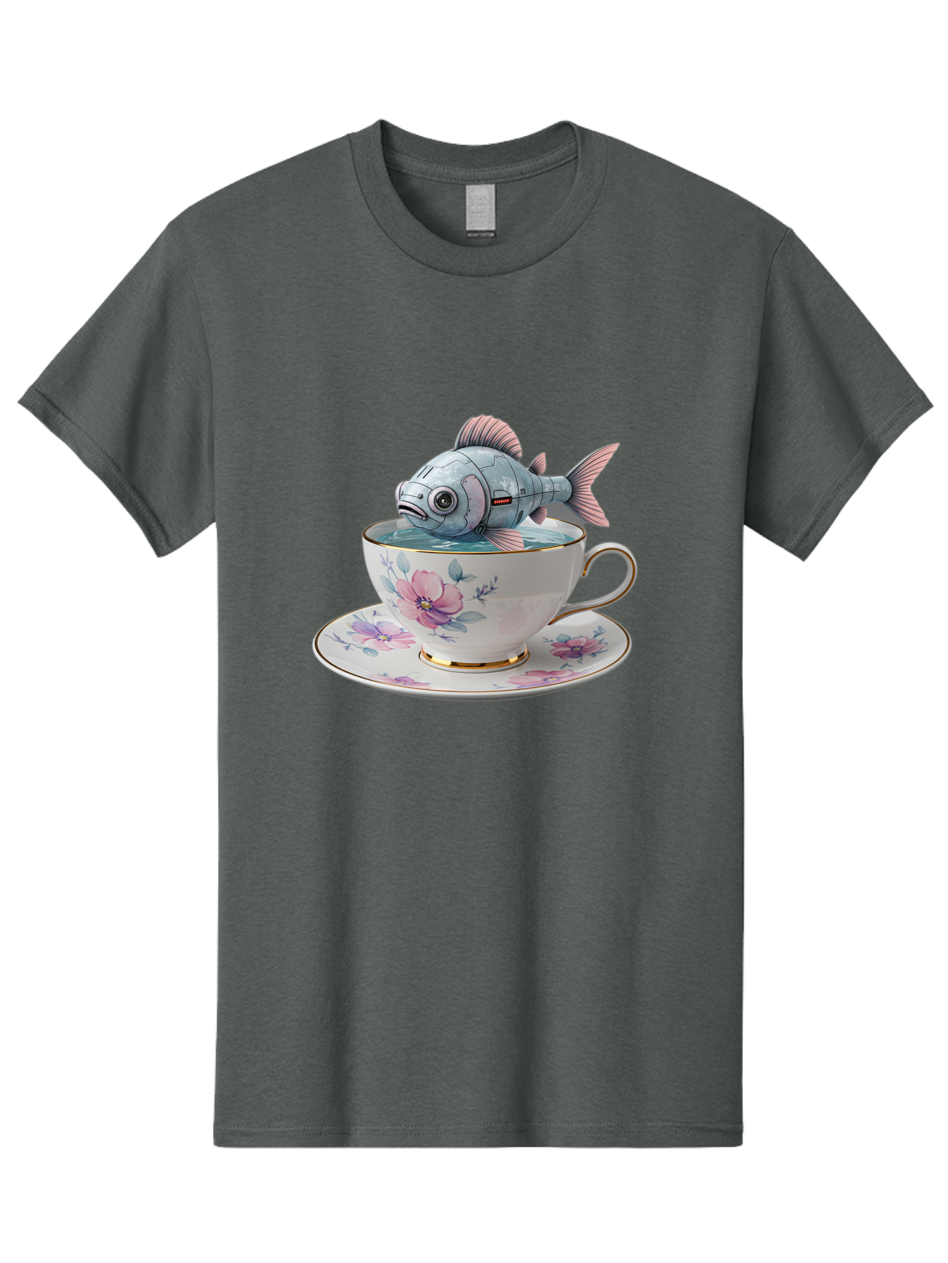 Fish-In-Teacup-3 Men'S Graphic Tee, 100% Cotton, Comfortable Casual Summer Wear, Machine Washable, Vintage Camera, Old Camera, Antique Camera, Black Camera, Classic Photography, Photography Equipment, Nostalgic Device, Film Camera, Camera Art Bak556