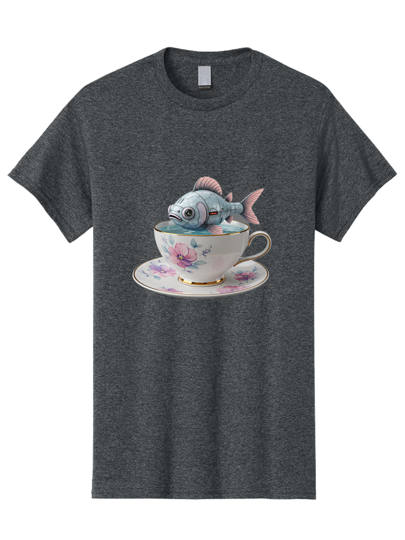 Fish-In-Teacup-3 Men'S Graphic Tee, 100% Cotton, Comfortable Casual Summer Wear, Machine Washable, Vintage Camera, Old Camera, Antique Camera, Black Camera, Classic Photography, Photography Equipment, Nostalgic Device, Film Camera, Camera Art Bak556