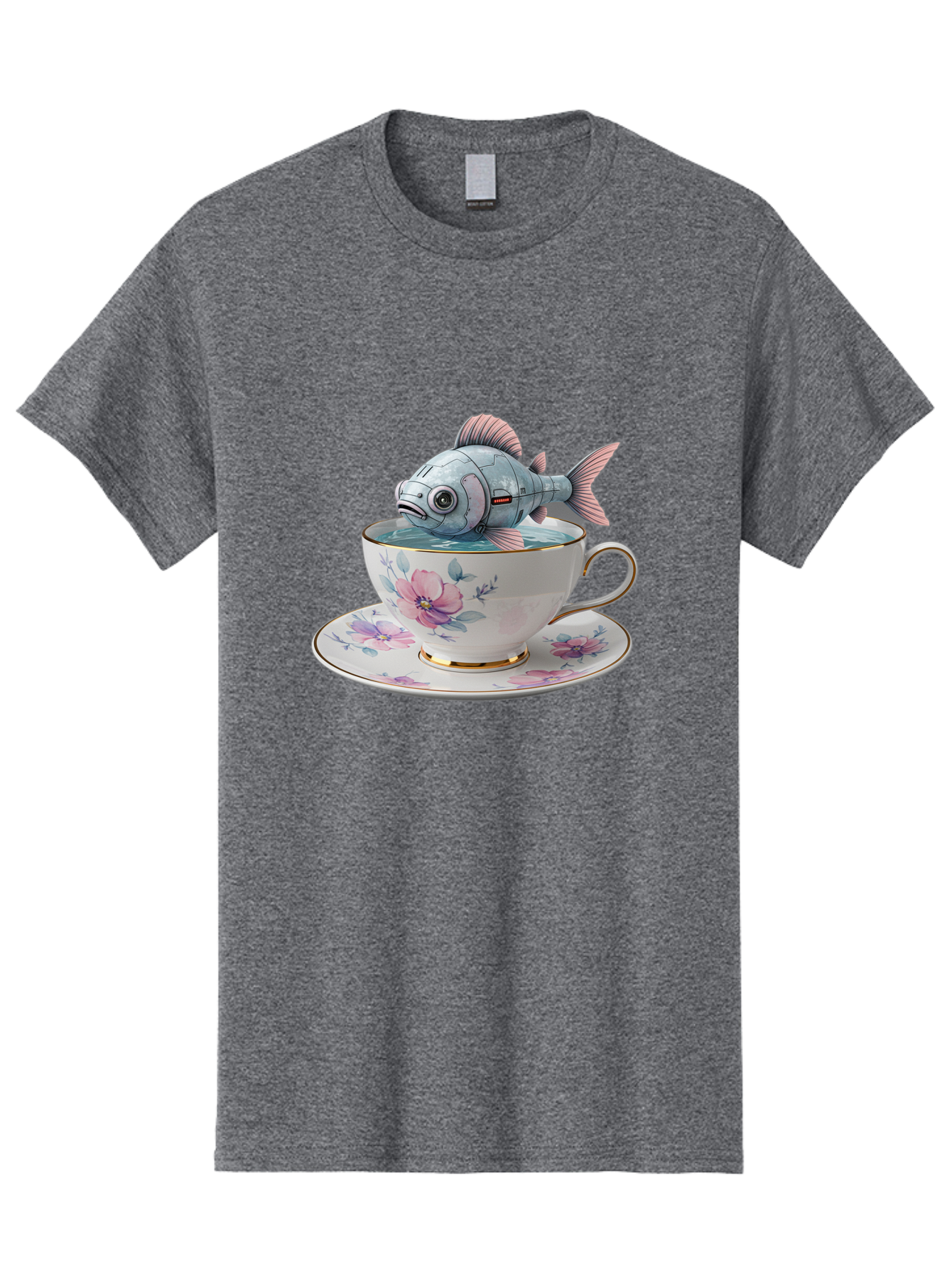 Fish-In-Teacup-3 Men'S Graphic Tee, 100% Cotton, Comfortable Casual Summer Wear, Machine Washable, Vintage Camera, Old Camera, Antique Camera, Black Camera, Classic Photography, Photography Equipment, Nostalgic Device, Film Camera, Camera Art Bak556