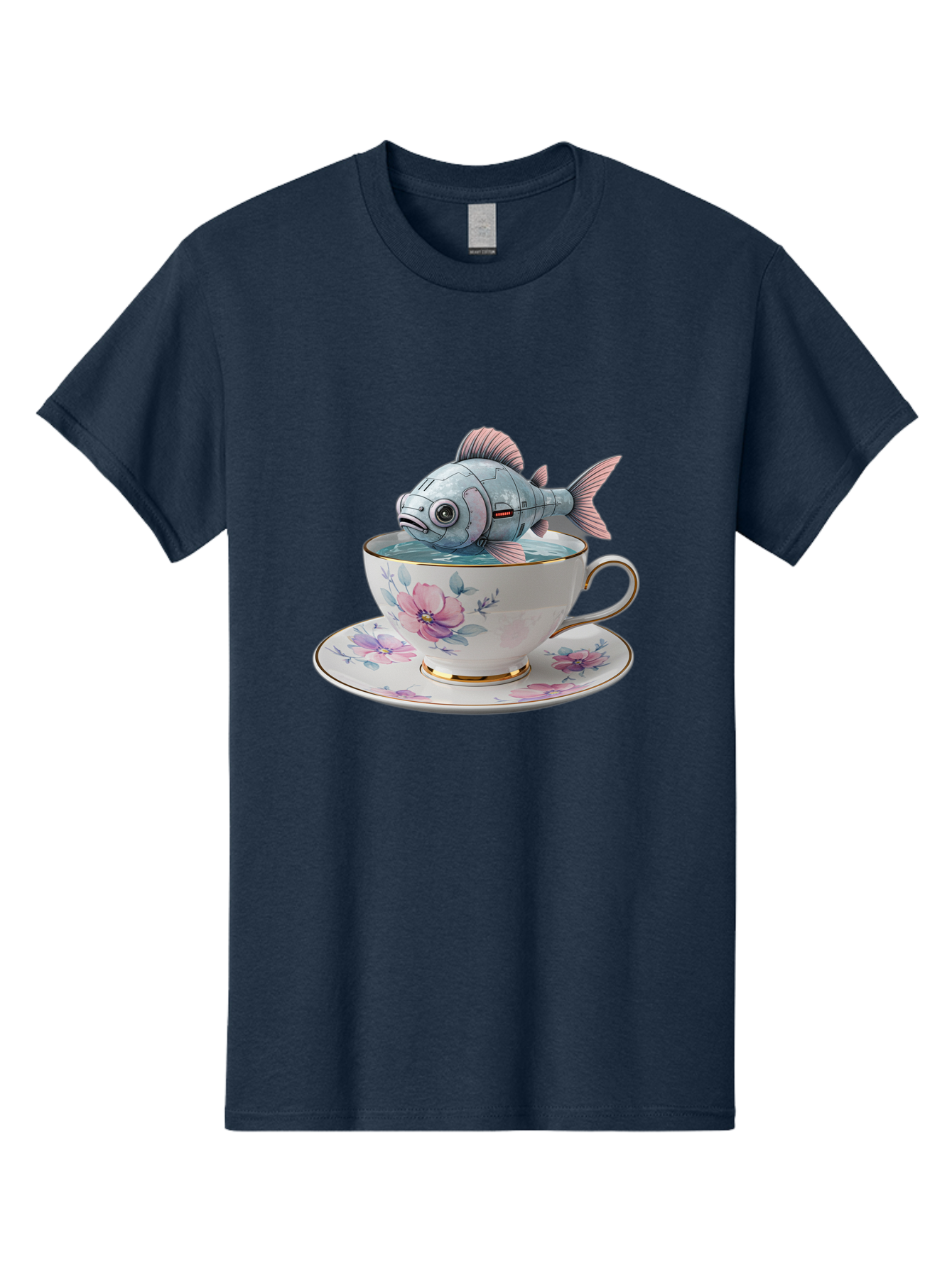 Fish-In-Teacup-3 Men'S Graphic Tee, 100% Cotton, Comfortable Casual Summer Wear, Machine Washable, Vintage Camera, Old Camera, Antique Camera, Black Camera, Classic Photography, Photography Equipment, Nostalgic Device, Film Camera, Camera Art Bak556
