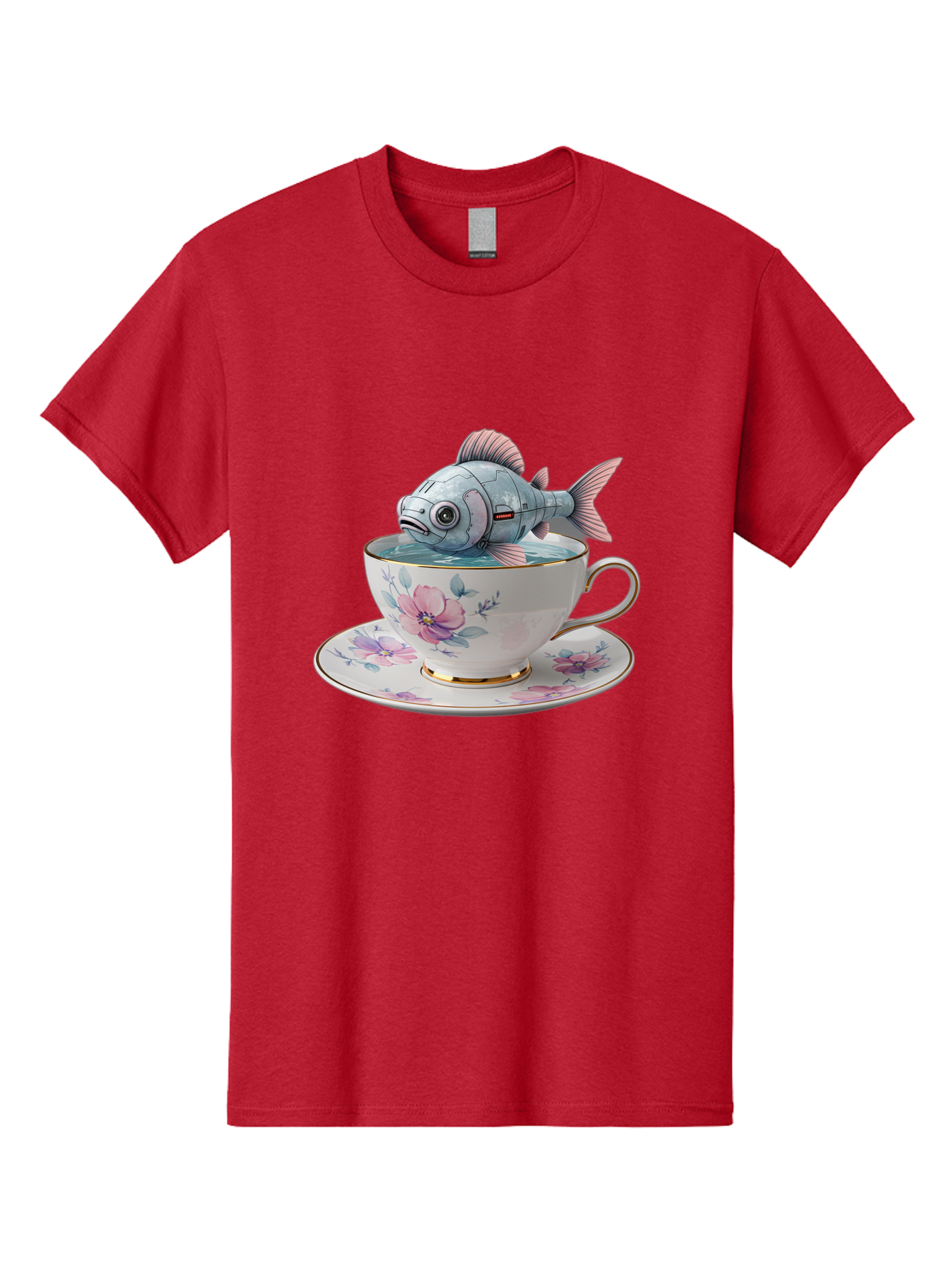 Fish-In-Teacup-3 Men'S Graphic Tee, 100% Cotton, Comfortable Casual Summer Wear, Machine Washable, Vintage Camera, Old Camera, Antique Camera, Black Camera, Classic Photography, Photography Equipment, Nostalgic Device, Film Camera, Camera Art Bak556