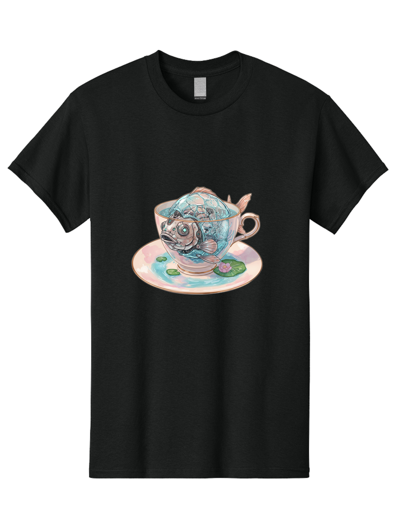 Fish-In-Teacup-4 Men'S Graphic Tee, 100% Cotton, Comfortable Casual Summer Wear, Machine Washable, Vintage Camera, Old Camera, Antique Camera, Black Camera, Classic Photography, Photography Equipment, Nostalgic Device, Film Camera, Camera Art Bak557