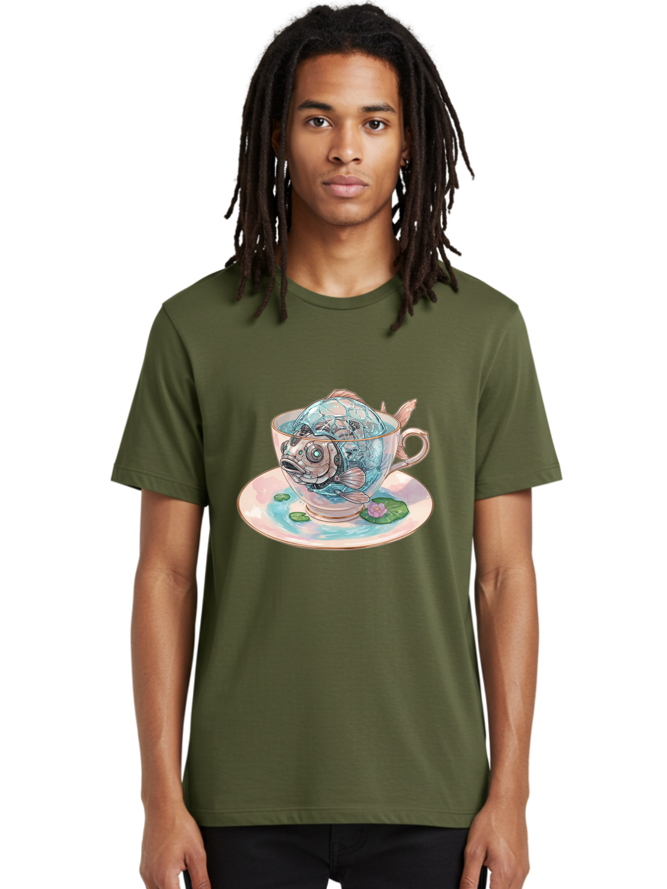 Fish-In-Teacup-4 Men'S Graphic Tee, 100% Cotton, Comfortable Casual Summer Wear, Machine Washable, Vintage Camera, Old Camera, Antique Camera, Black Camera, Classic Photography, Photography Equipment, Nostalgic Device, Film Camera, Camera Art Bak557