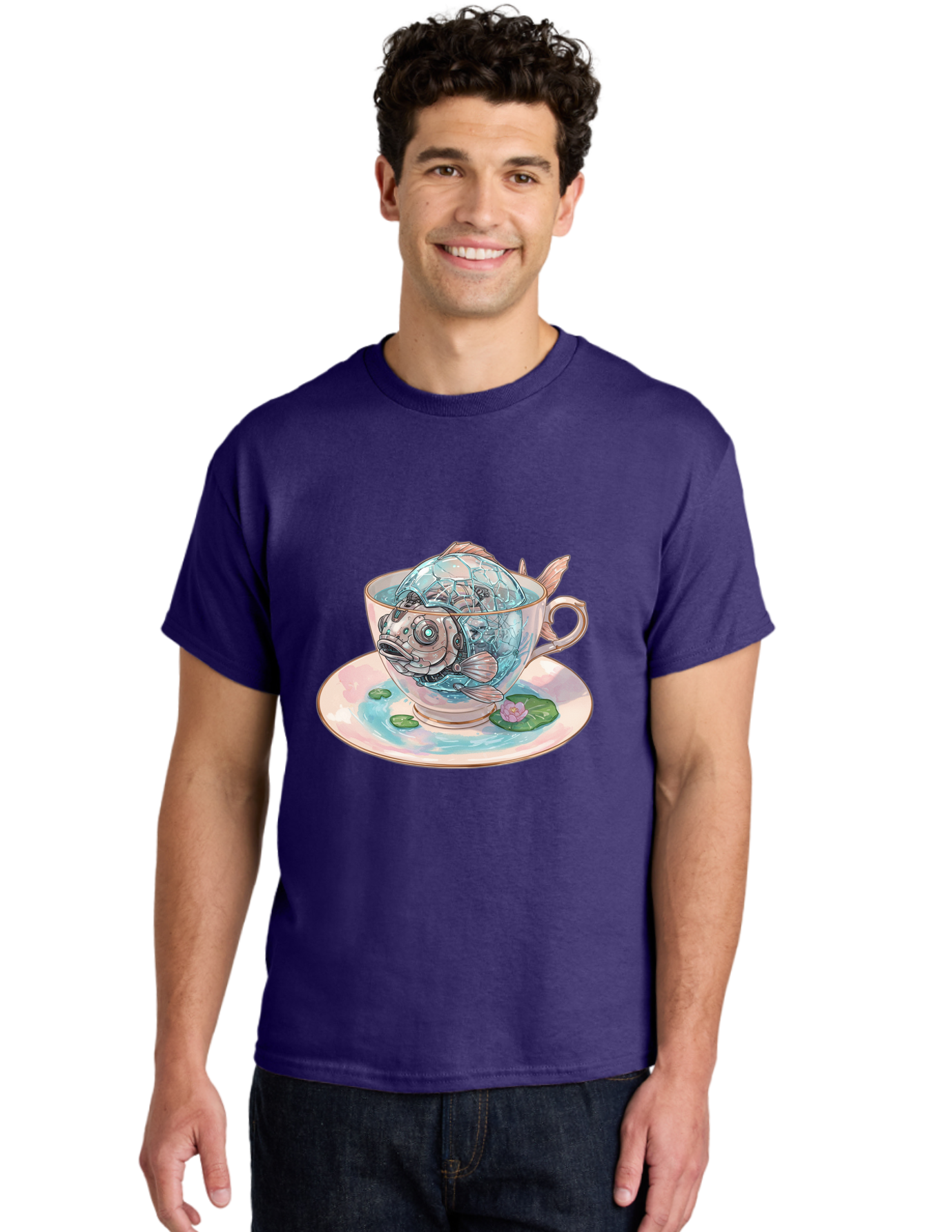 Fish-In-Teacup-4 Men'S Graphic Tee, 100% Cotton, Comfortable Casual Summer Wear, Machine Washable, Vintage Camera, Old Camera, Antique Camera, Black Camera, Classic Photography, Photography Equipment, Nostalgic Device, Film Camera, Camera Art Bak557