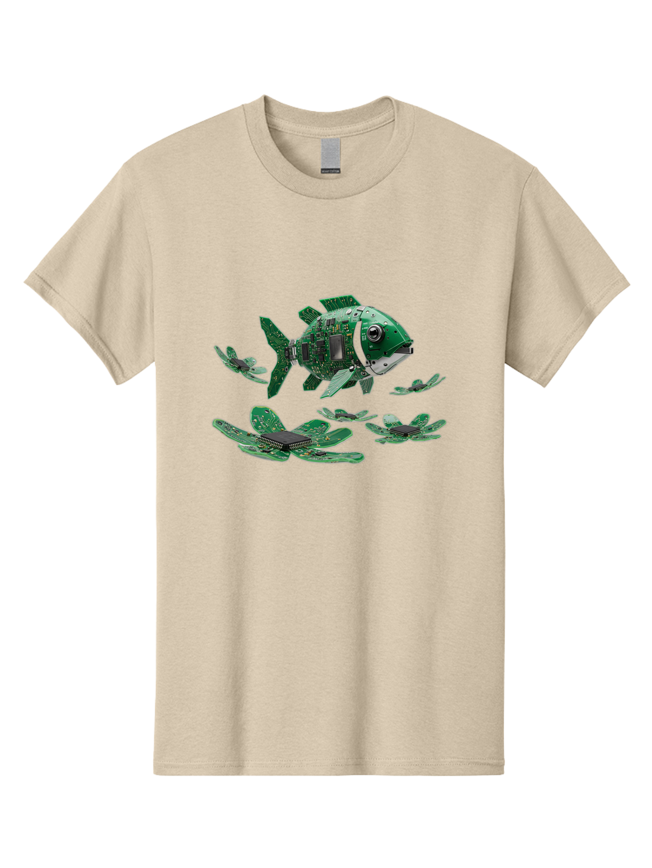 Fish-Made-Of-Circuit-Boards Men'S Graphic Tee, 100% Cotton, Comfortable Casual Summer Wear, Machine Washable, Vintage Camera, Old Camera, Antique Camera, Black Camera, Classic Photography, Photography Equipment, Nostalgic Device, Film Camera, Bak559