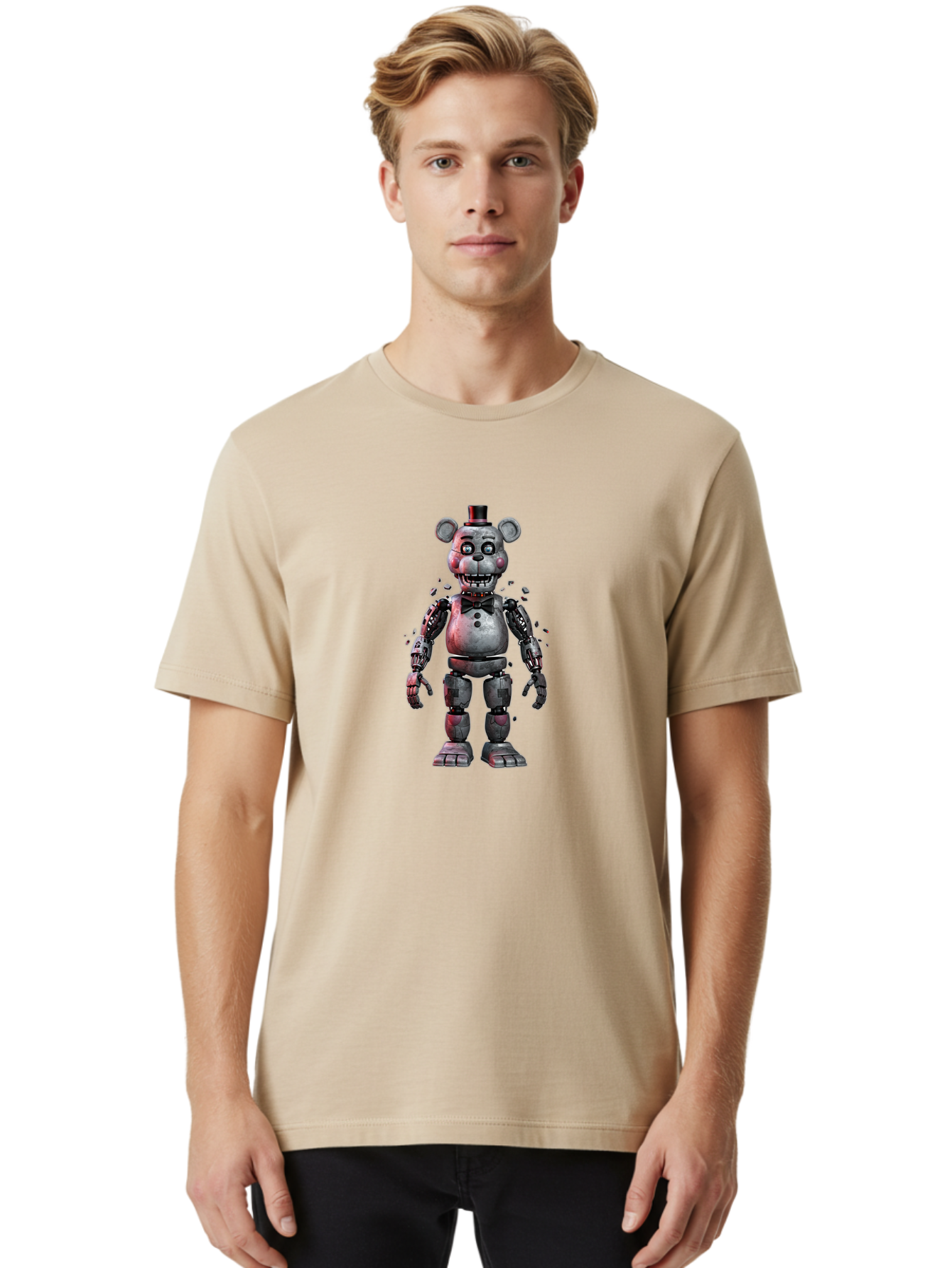 Five-Nights-At-Freddy-S-Character Men'S Graphic Tee, 100% Cotton, Comfortable Casual Summer Wear, Machine Washable, Vintage Camera, Old Camera, Antique Camera, Black Camera, Classic Photography, Photography Equipment, Nostalgic Device, Bak563