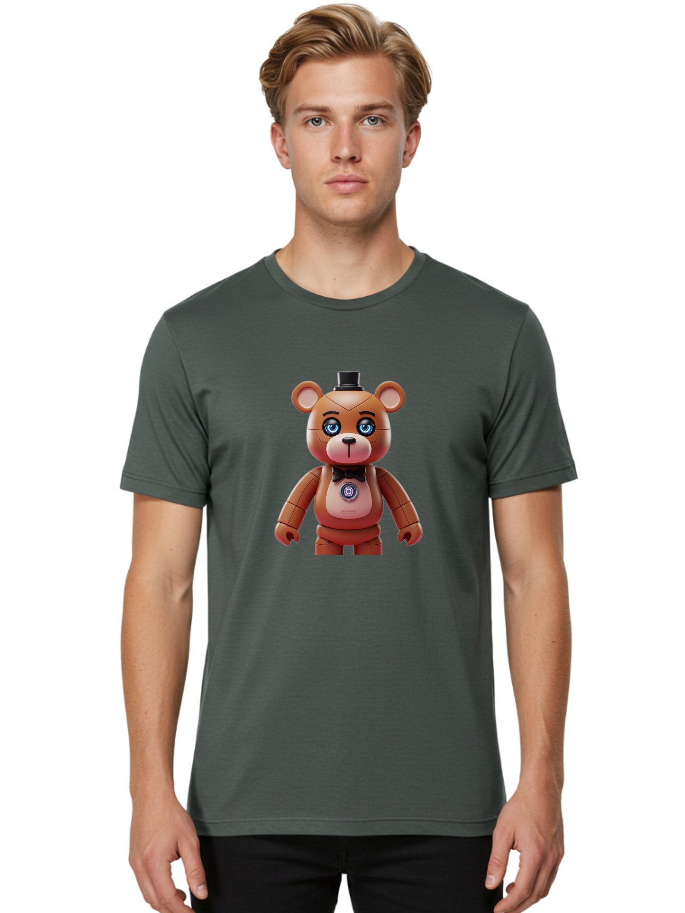 Five-Nights-At-Freddy-S-Teddy-Bear Men'S Graphic Tee, 100% Cotton, Comfortable Casual Summer Wear, Machine Washable, Vintage Camera, Old Camera, Antique Camera, Black Camera, Classic Photography, Photography Equipment, Nostalgic Device, Bak568