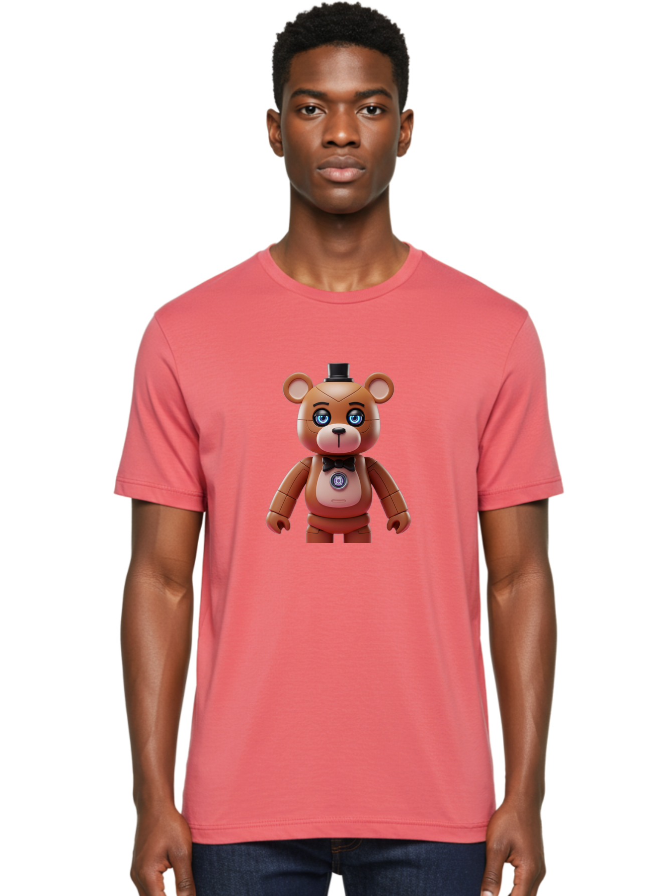 Five-Nights-At-Freddy-S-Teddy-Bear Men'S Graphic Tee, 100% Cotton, Comfortable Casual Summer Wear, Machine Washable, Vintage Camera, Old Camera, Antique Camera, Black Camera, Classic Photography, Photography Equipment, Nostalgic Device, Bak568