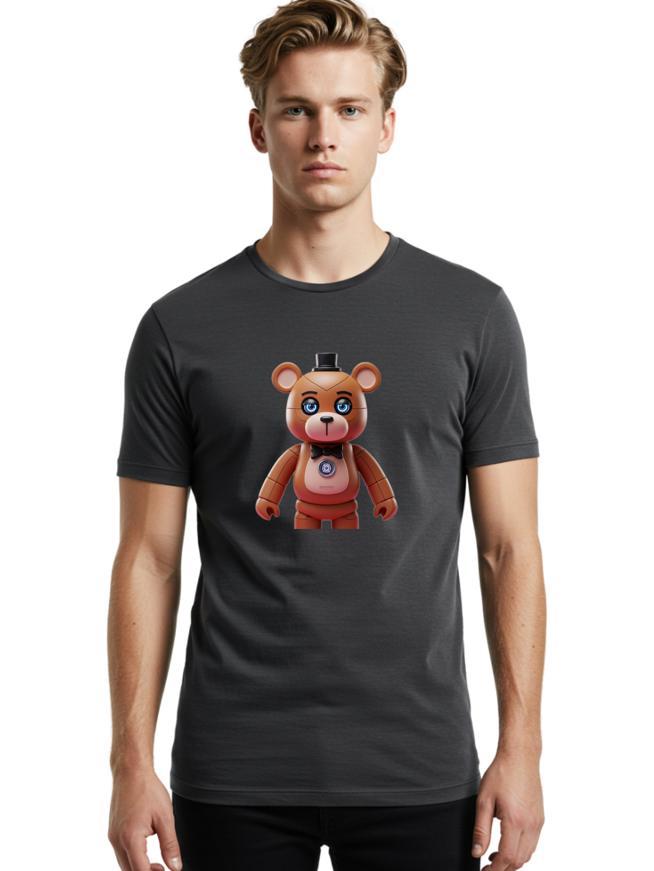 Five-Nights-At-Freddy-S-Teddy-Bear Men'S Graphic Tee, 100% Cotton, Comfortable Casual Summer Wear, Machine Washable, Vintage Camera, Old Camera, Antique Camera, Black Camera, Classic Photography, Photography Equipment, Nostalgic Device, Bak568