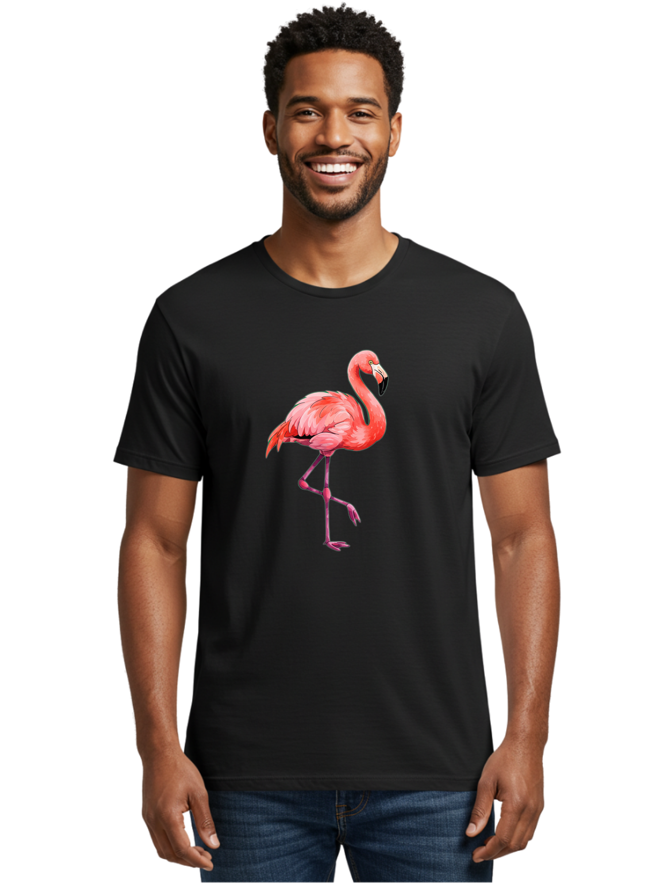 Flamingo-17 Men'S Graphic Tee, 100% Cotton, Comfortable Casual Summer Wear, Machine Washable, Vintage Camera, Old Camera, Antique Camera, Black Camera, Classic Photography, Photography Equipment, Nostalgic Device, Film Camera, Camera Art Bak581