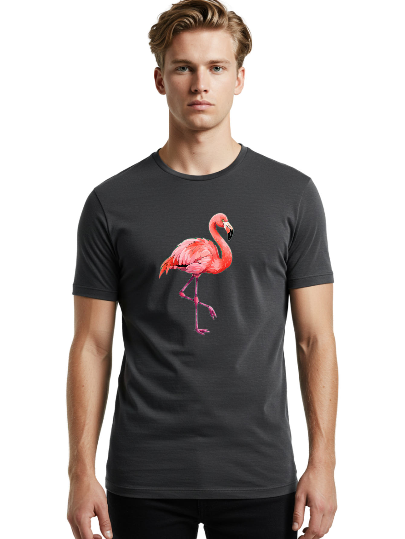 Flamingo-17 Men'S Graphic Tee, 100% Cotton, Comfortable Casual Summer Wear, Machine Washable, Vintage Camera, Old Camera, Antique Camera, Black Camera, Classic Photography, Photography Equipment, Nostalgic Device, Film Camera, Camera Art Bak581