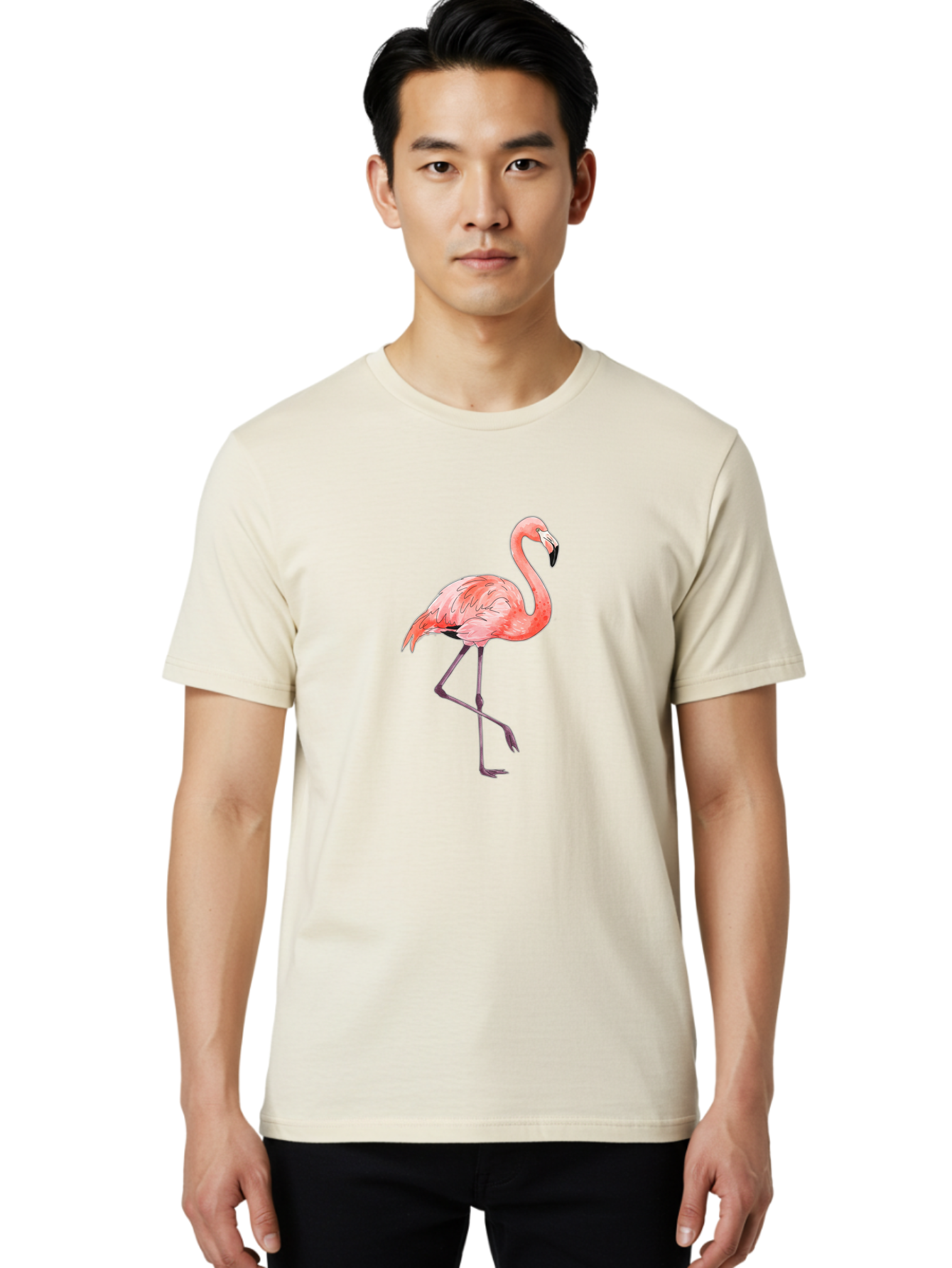 Flamingo-20 Men'S Graphic Tee, 100% Cotton, Comfortable Casual Summer Wear, Machine Washable, Vintage Camera, Old Camera, Antique Camera, Black Camera, Classic Photography, Photography Equipment, Nostalgic Device, Film Camera, Camera Art Bak585