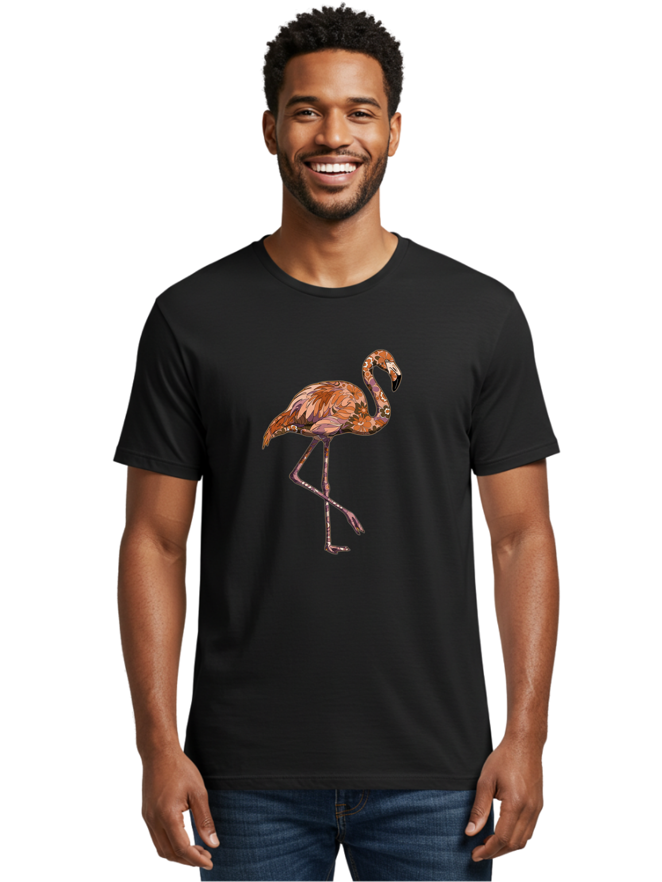 Flamingo-7 Men'S Graphic Tee, 100% Cotton, Comfortable Casual Summer Wear, Machine Washable, Vintage Camera, Old Camera, Antique Camera, Black Camera, Classic Photography, Photography Equipment, Nostalgic Device, Film Camera, Camera Art Bak590