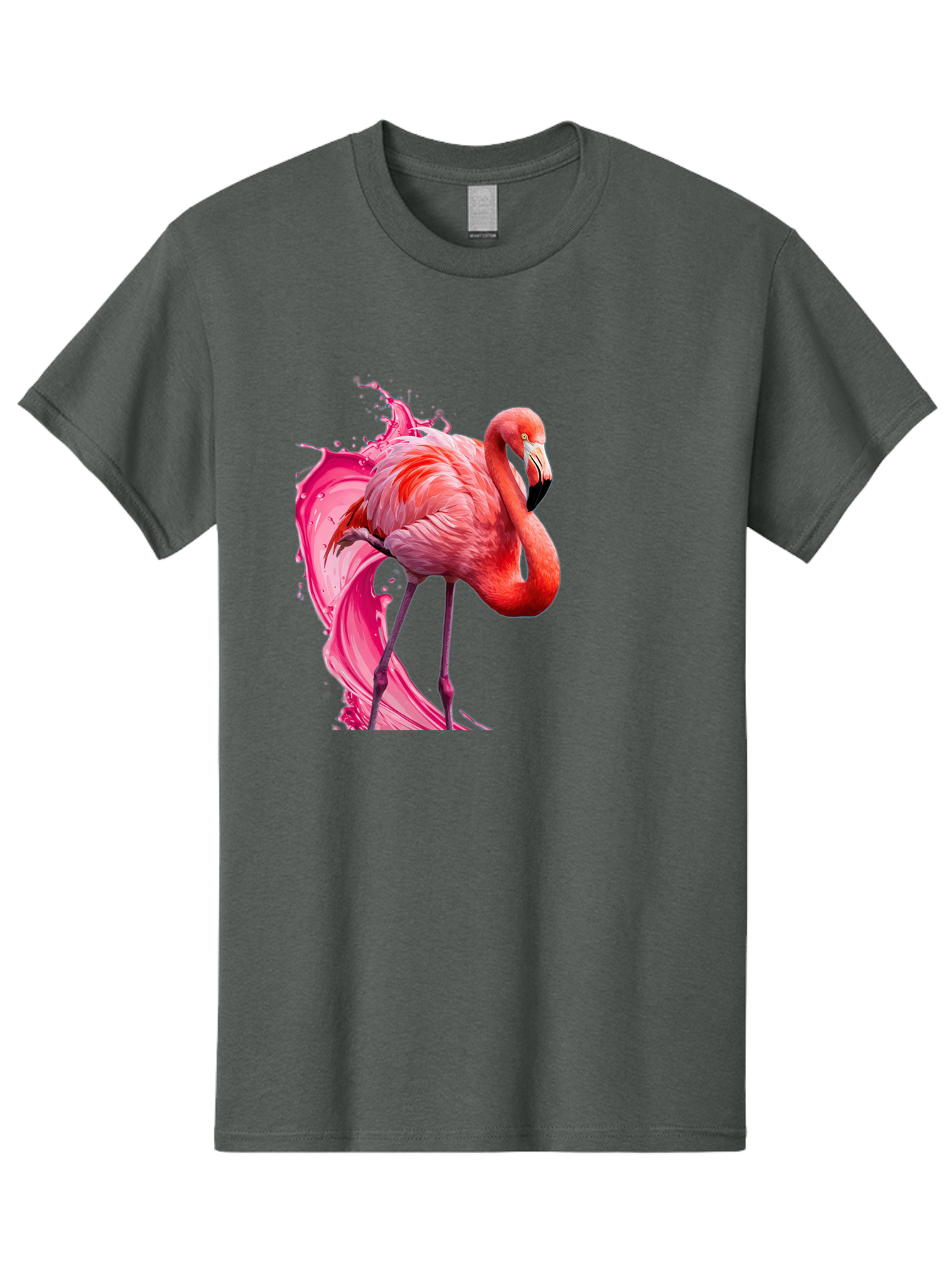 Flamingo-Splash-1 Men'S Graphic Tee, 100% Cotton, Comfortable Casual Summer Wear, Machine Washable, Vintage Camera, Old Camera, Antique Camera, Black Camera, Classic Photography, Photography Equipment, Nostalgic Device, Film Camera, Camera Art Bak598