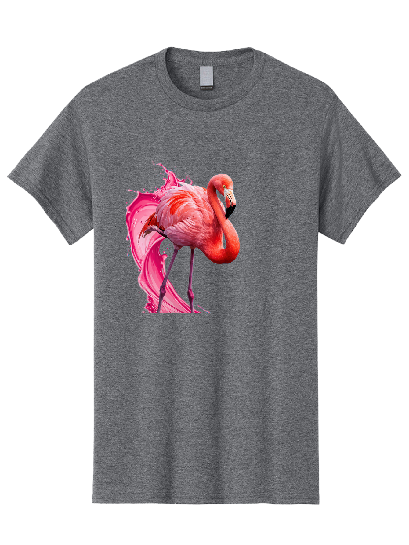 Flamingo-Splash-1 Men'S Graphic Tee, 100% Cotton, Comfortable Casual Summer Wear, Machine Washable, Vintage Camera, Old Camera, Antique Camera, Black Camera, Classic Photography, Photography Equipment, Nostalgic Device, Film Camera, Camera Art Bak598