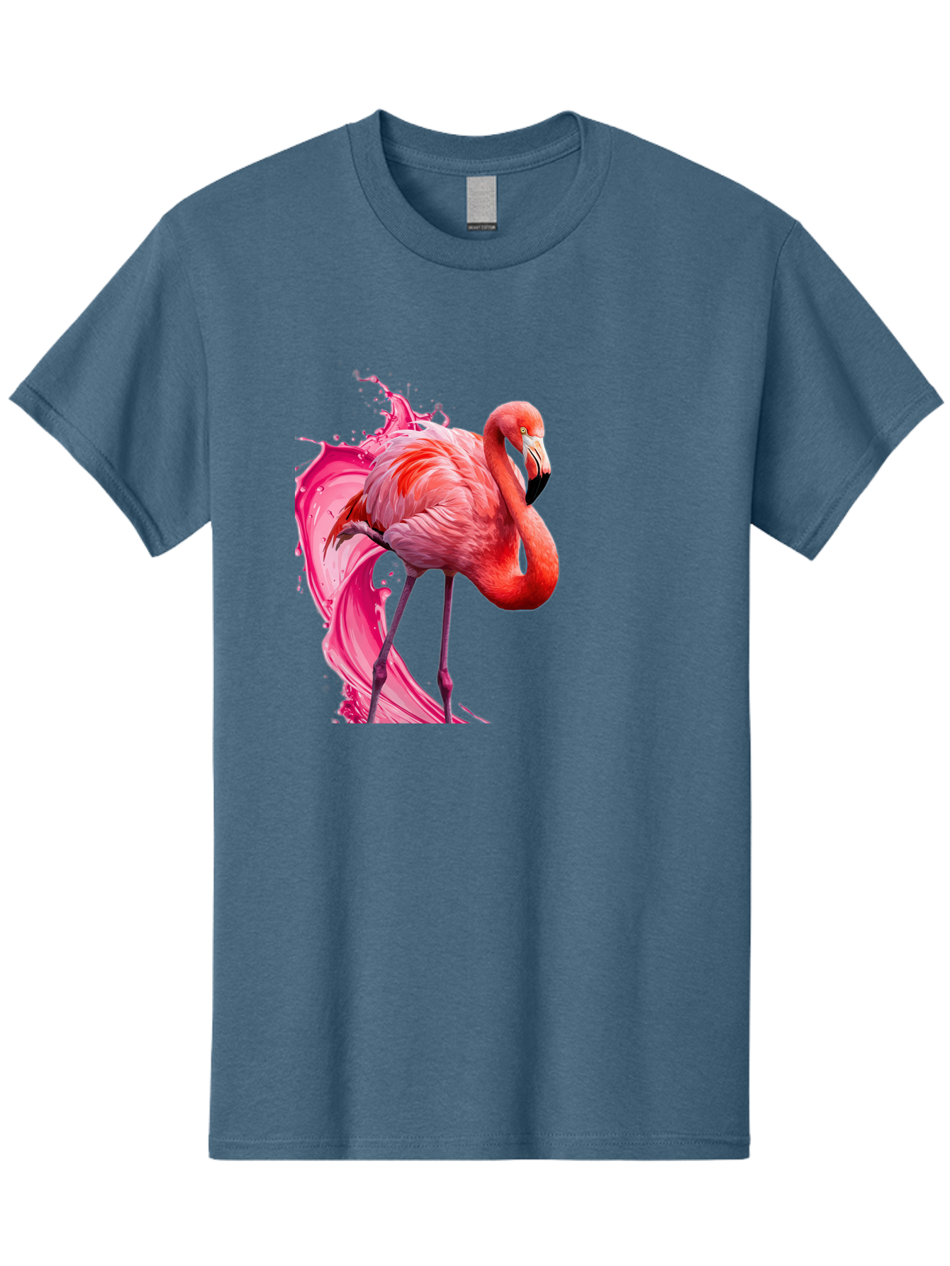 Flamingo-Splash-1 Men'S Graphic Tee, 100% Cotton, Comfortable Casual Summer Wear, Machine Washable, Vintage Camera, Old Camera, Antique Camera, Black Camera, Classic Photography, Photography Equipment, Nostalgic Device, Film Camera, Camera Art Bak598