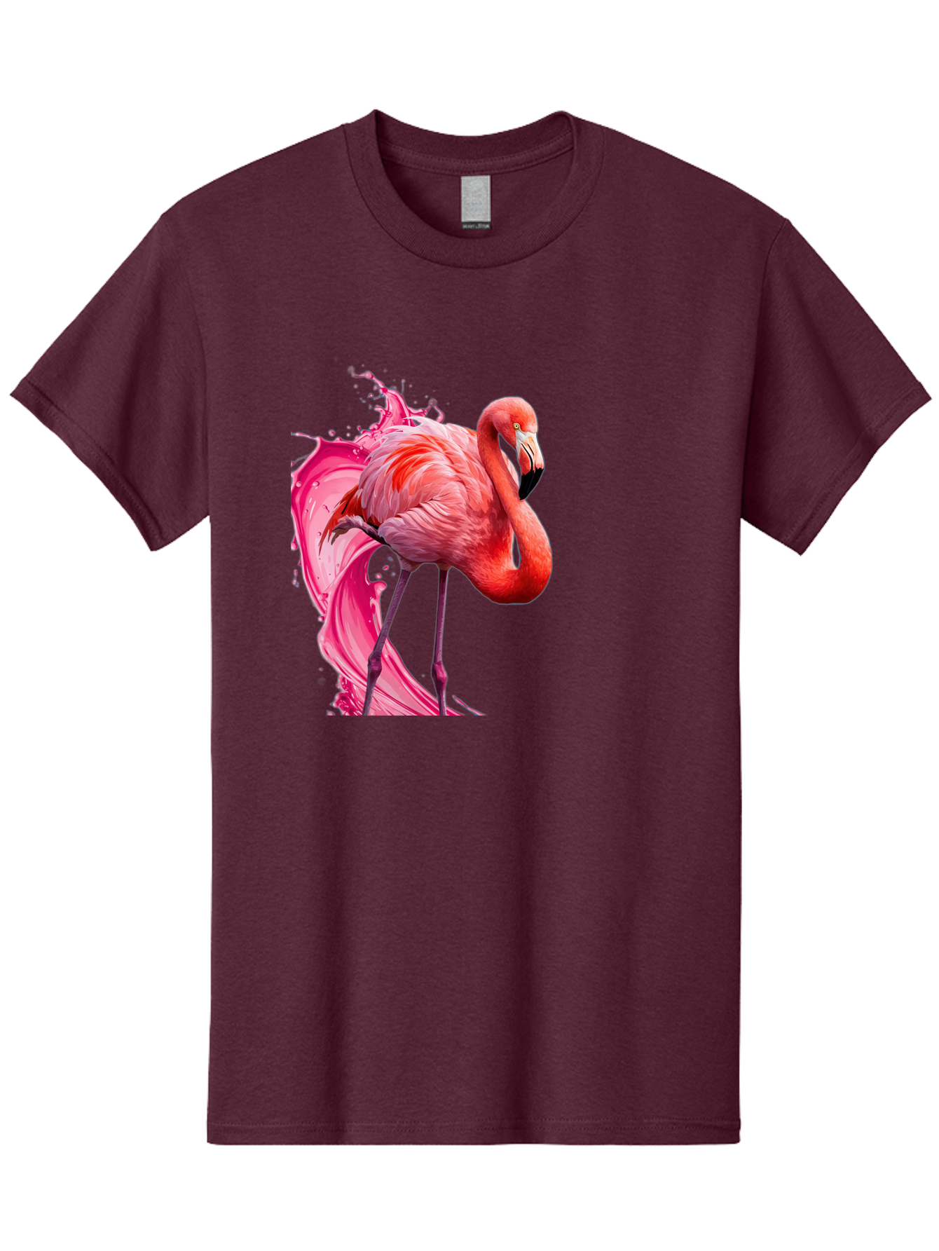 Flamingo-Splash-1 Men'S Graphic Tee, 100% Cotton, Comfortable Casual Summer Wear, Machine Washable, Vintage Camera, Old Camera, Antique Camera, Black Camera, Classic Photography, Photography Equipment, Nostalgic Device, Film Camera, Camera Art Bak598