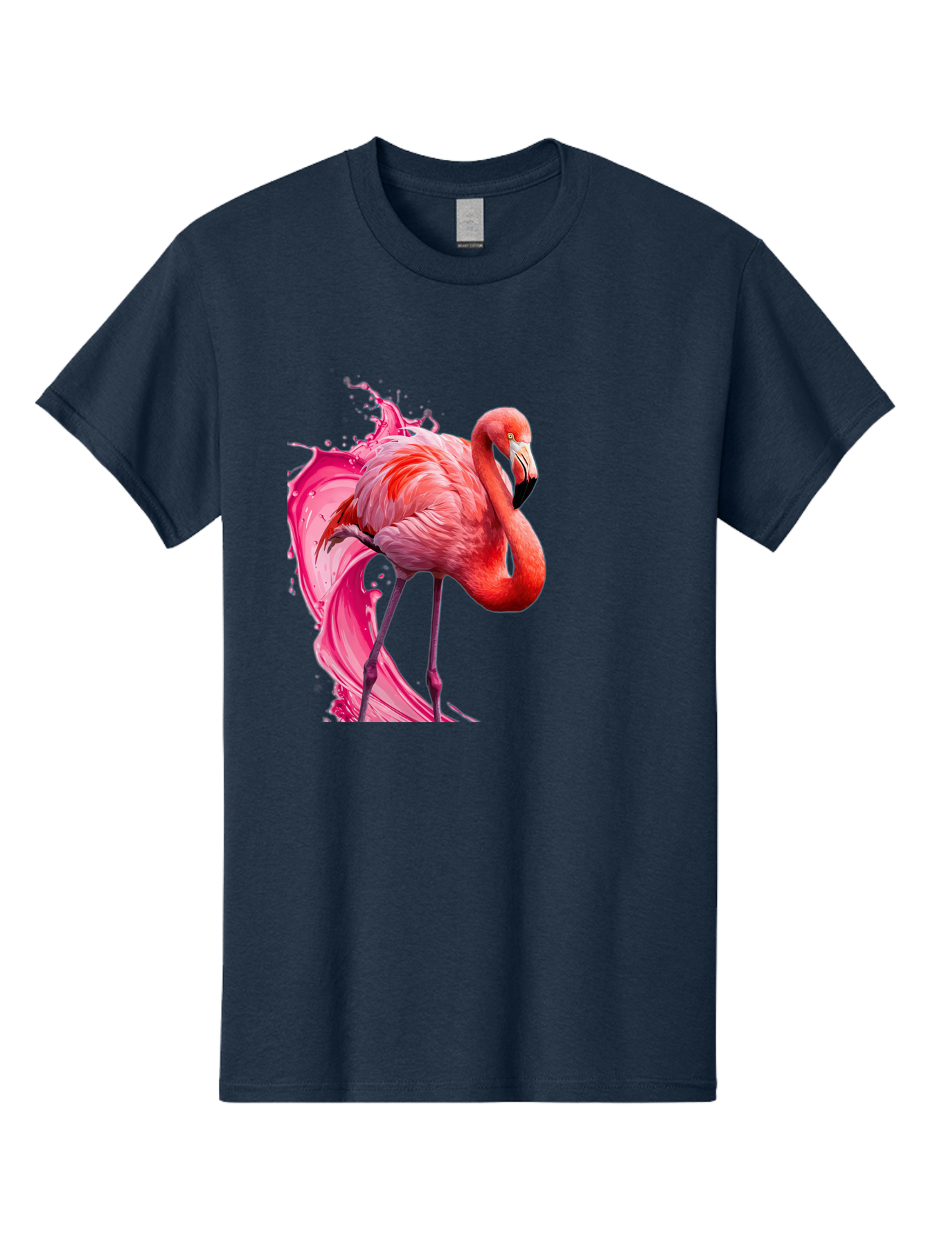Flamingo-Splash-1 Men'S Graphic Tee, 100% Cotton, Comfortable Casual Summer Wear, Machine Washable, Vintage Camera, Old Camera, Antique Camera, Black Camera, Classic Photography, Photography Equipment, Nostalgic Device, Film Camera, Camera Art Bak598