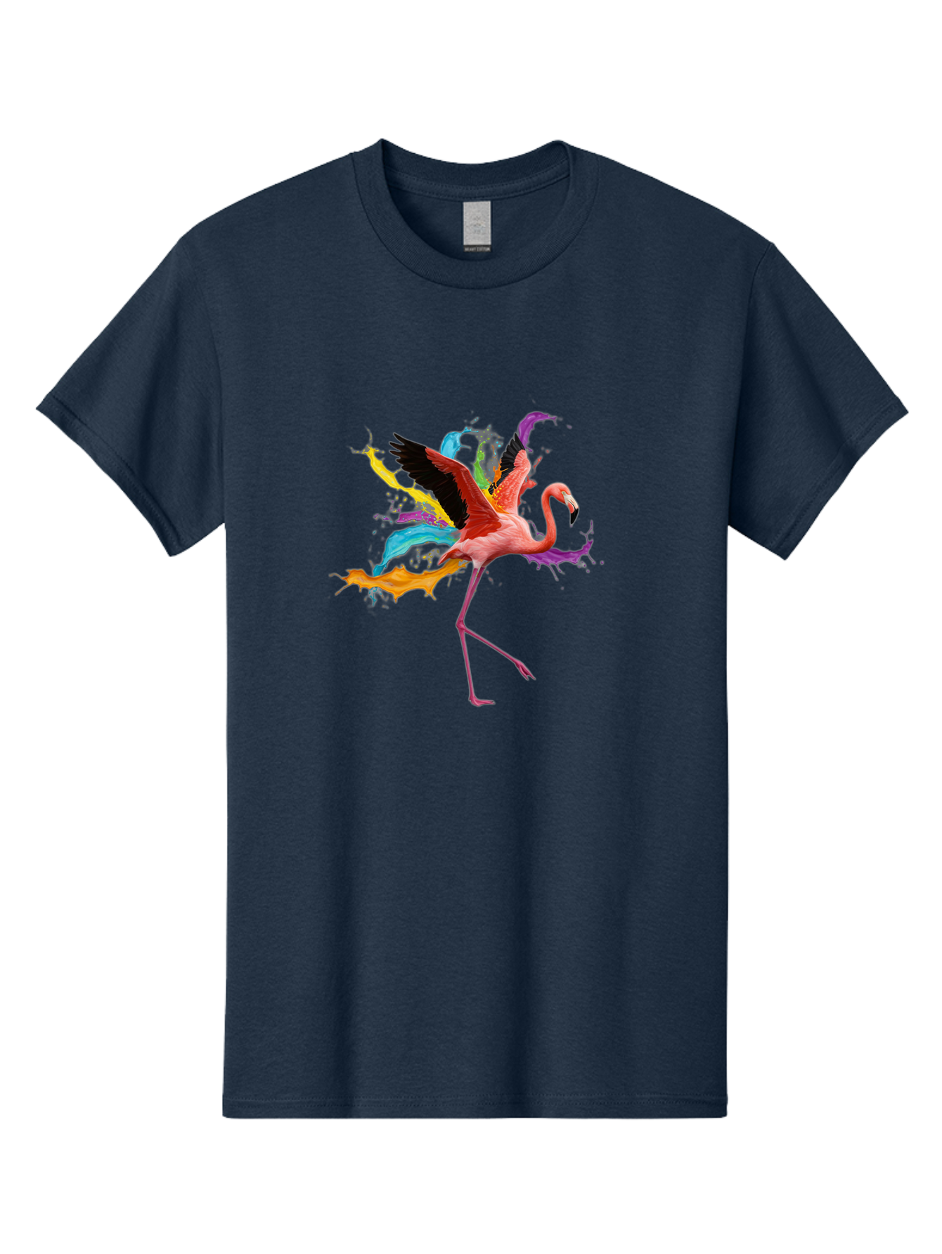 Flamingo-Splash Men'S Graphic Tee, 100% Cotton, Comfortable Casual Summer Wear, Machine Washable, Vintage Camera, Old Camera, Antique Camera, Black Camera, Classic Photography, Photography Equipment, Nostalgic Device, Film Camera, Camera Art Bak599