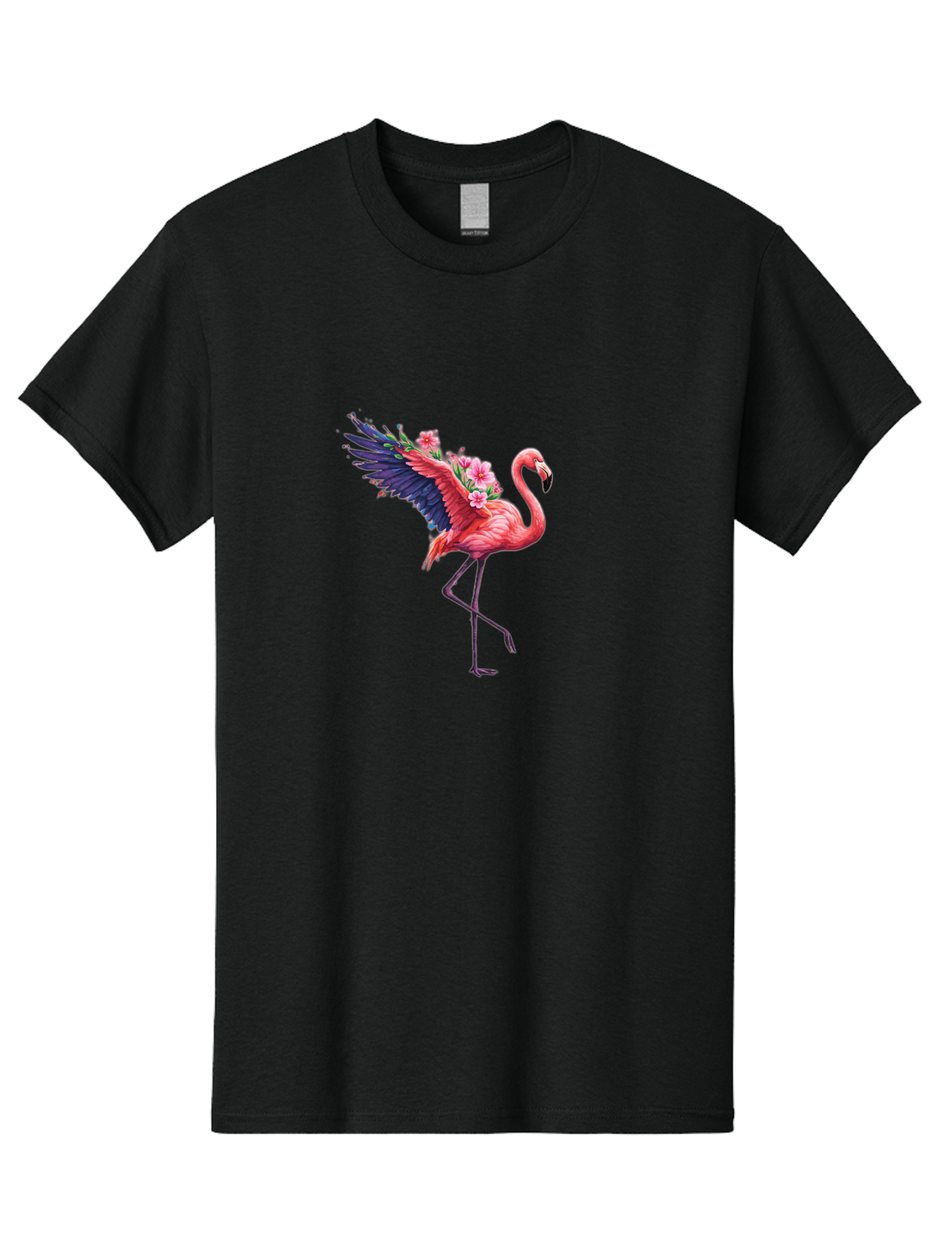 Flamingo-With-Flowers-1 Men'S Graphic Tee, 100% Cotton, Comfortable Casual Summer Wear, Machine Washable, Vintage Camera, Old Camera, Antique Camera, Black Camera, Classic Photography, Photography Equipment, Nostalgic Device, Film Camera, Bak600