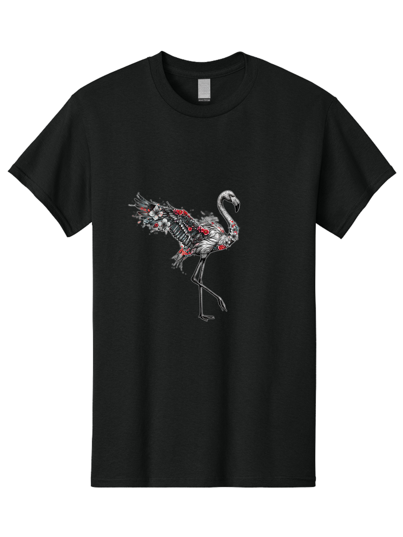 Flamingo-With-Flowers-2 Men'S Graphic Tee, 100% Cotton, Comfortable Casual Summer Wear, Machine Washable, Vintage Camera, Old Camera, Antique Camera, Black Camera, Classic Photography, Photography Equipment, Nostalgic Device, Film Camera, Bak601