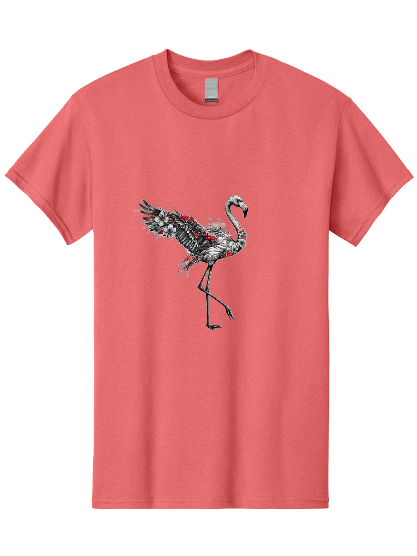 Flamingo-With-Flowers-2 Men'S Graphic Tee, 100% Cotton, Comfortable Casual Summer Wear, Machine Washable, Vintage Camera, Old Camera, Antique Camera, Black Camera, Classic Photography, Photography Equipment, Nostalgic Device, Film Camera, Bak601