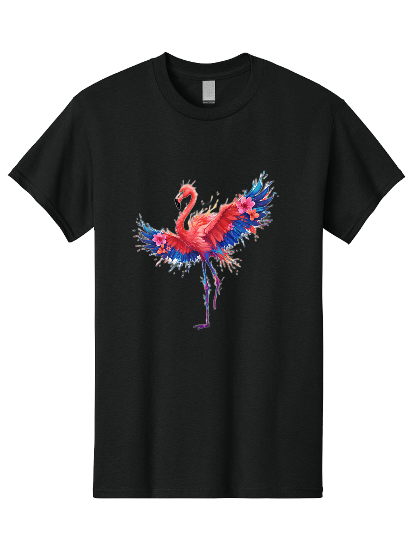 Flamingo-With-Flowers Men'S Graphic Tee, 100% Cotton, Comfortable Casual Summer Wear, Machine Washable, Vintage Camera, Old Camera, Antique Camera, Black Camera, Classic Photography, Photography Equipment, Nostalgic Device, Film Camera, Bak603