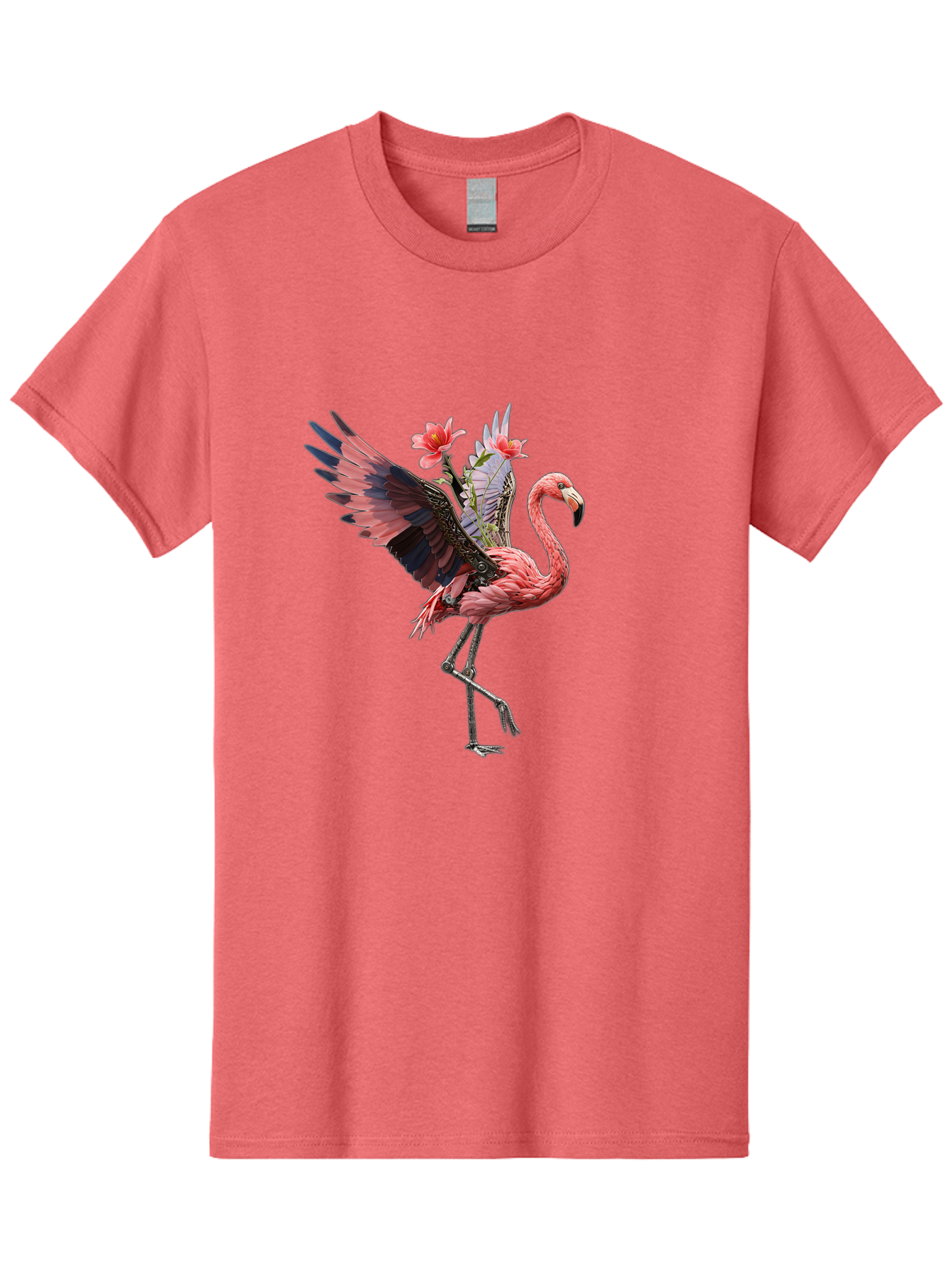 Flamingo-With-Robot-Parts Men'S Graphic Tee, 100% Cotton, Comfortable Casual Summer Wear, Machine Washable, Vintage Camera, Old Camera, Antique Camera, Black Camera, Classic Photography, Photography Equipment, Nostalgic Device, Film Camera, Bak604