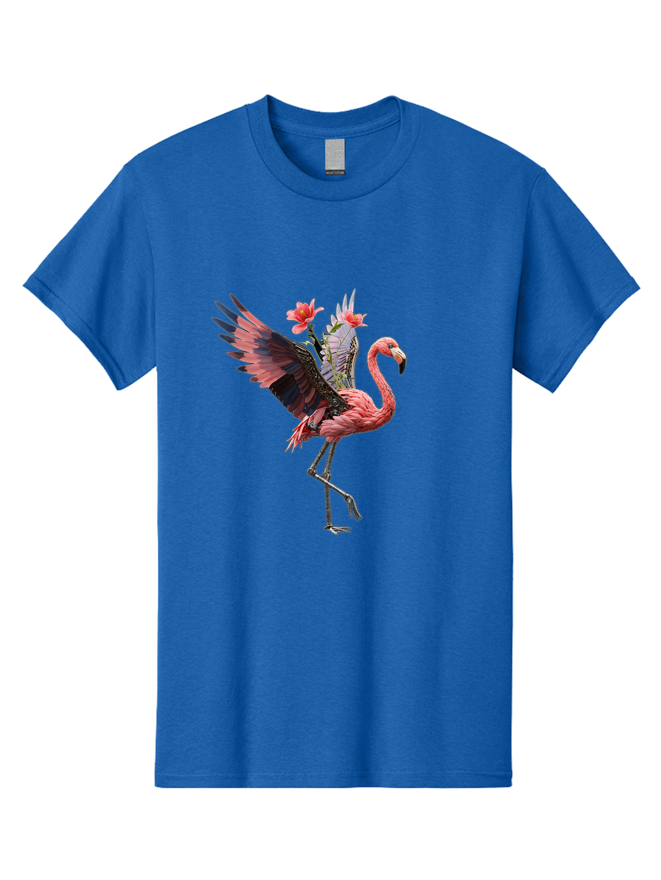 Flamingo-With-Robot-Parts Men'S Graphic Tee, 100% Cotton, Comfortable Casual Summer Wear, Machine Washable, Vintage Camera, Old Camera, Antique Camera, Black Camera, Classic Photography, Photography Equipment, Nostalgic Device, Film Camera, Bak604