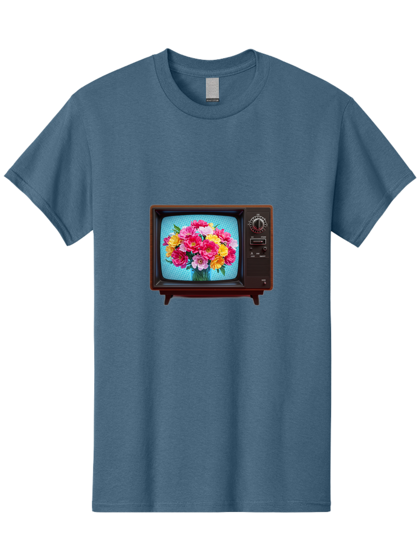 Floral-Bouquet-Tv Men'S Graphic Tee, 100% Cotton, Comfortable Casual Summer Wear, Machine Washable, Vintage Camera, Old Camera, Antique Camera, Black Camera, Classic Photography, Photography Equipment, Nostalgic Device, Film Camera, Camera Art Bak607