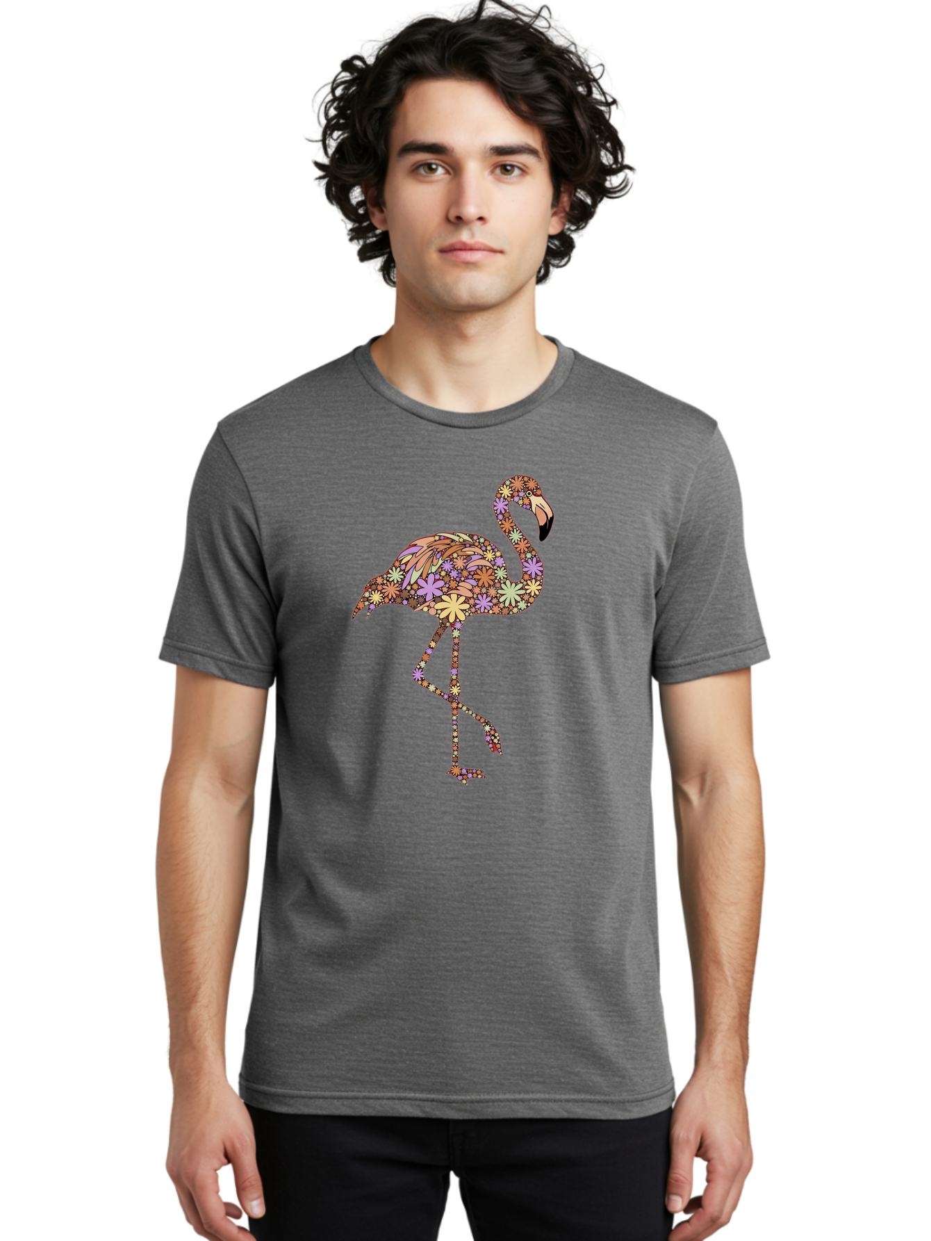 Floral-Flamingo Men'S Graphic Tee, 100% Cotton, Comfortable Casual Summer Wear, Machine Washable, Vintage Camera, Old Camera, Antique Camera, Black Camera, Classic Photography, Photography Equipment, Nostalgic Device, Film Camera, Camera Art Bak611