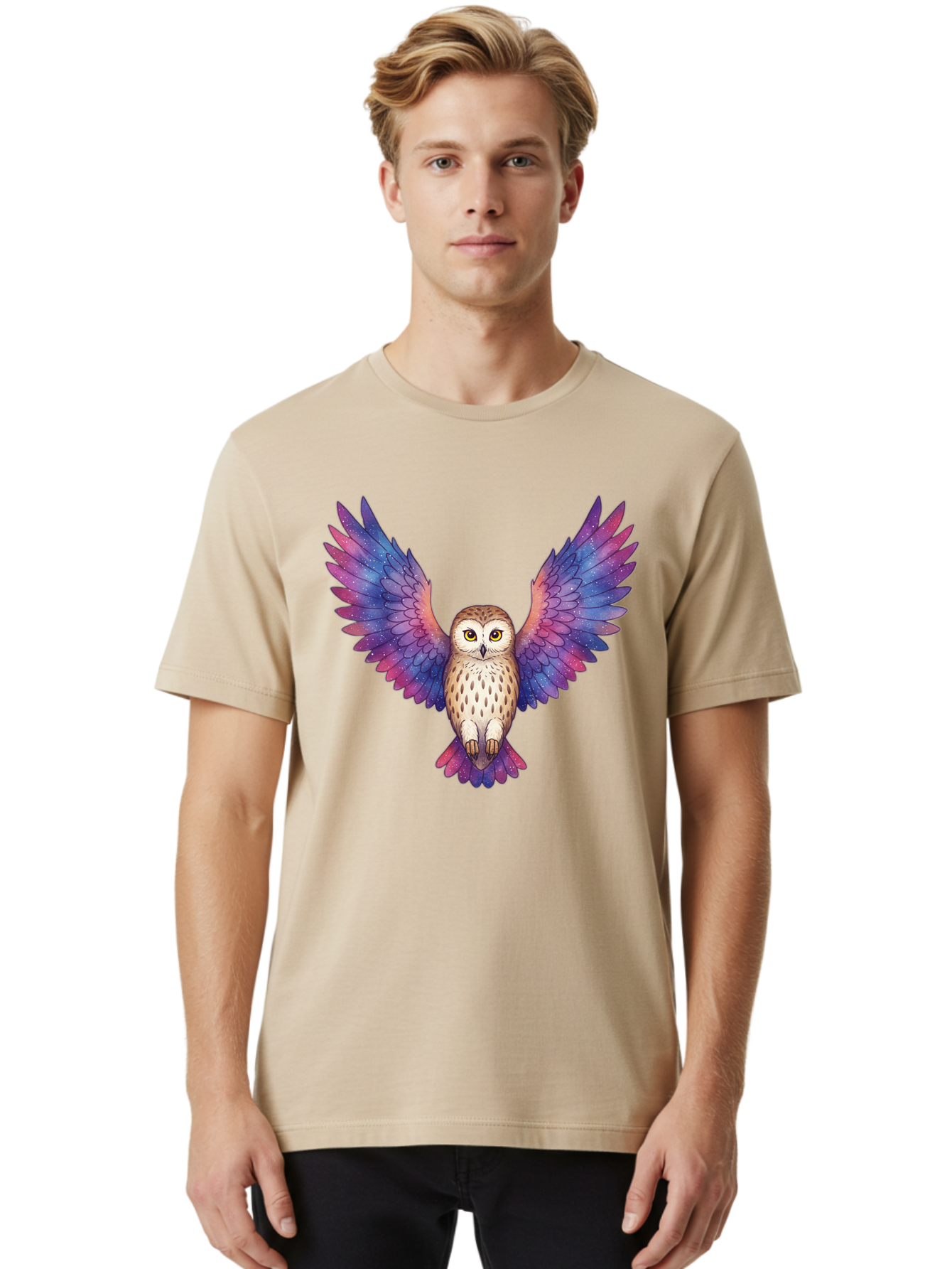 Flying-Owl-1 Men'S Graphic Tee, 100% Cotton, Comfortable Casual Summer Wear, Machine Washable, Vintage Camera, Old Camera, Antique Camera, Black Camera, Classic Photography, Photography Equipment, Nostalgic Device, Film Camera, Camera Art Bak615
