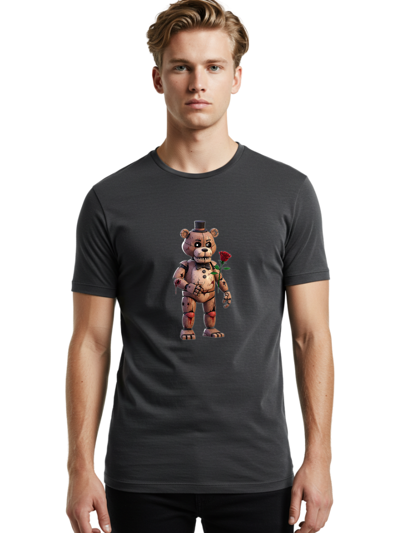 Fnaf-Golden-Freddy Men'S Graphic Tee, 100% Cotton, Comfortable Casual Summer Wear, Machine Washable, Vintage Camera, Old Camera, Antique Camera, Black Camera, Classic Photography, Photography Equipment, Nostalgic Device, Film Camera, Bak618