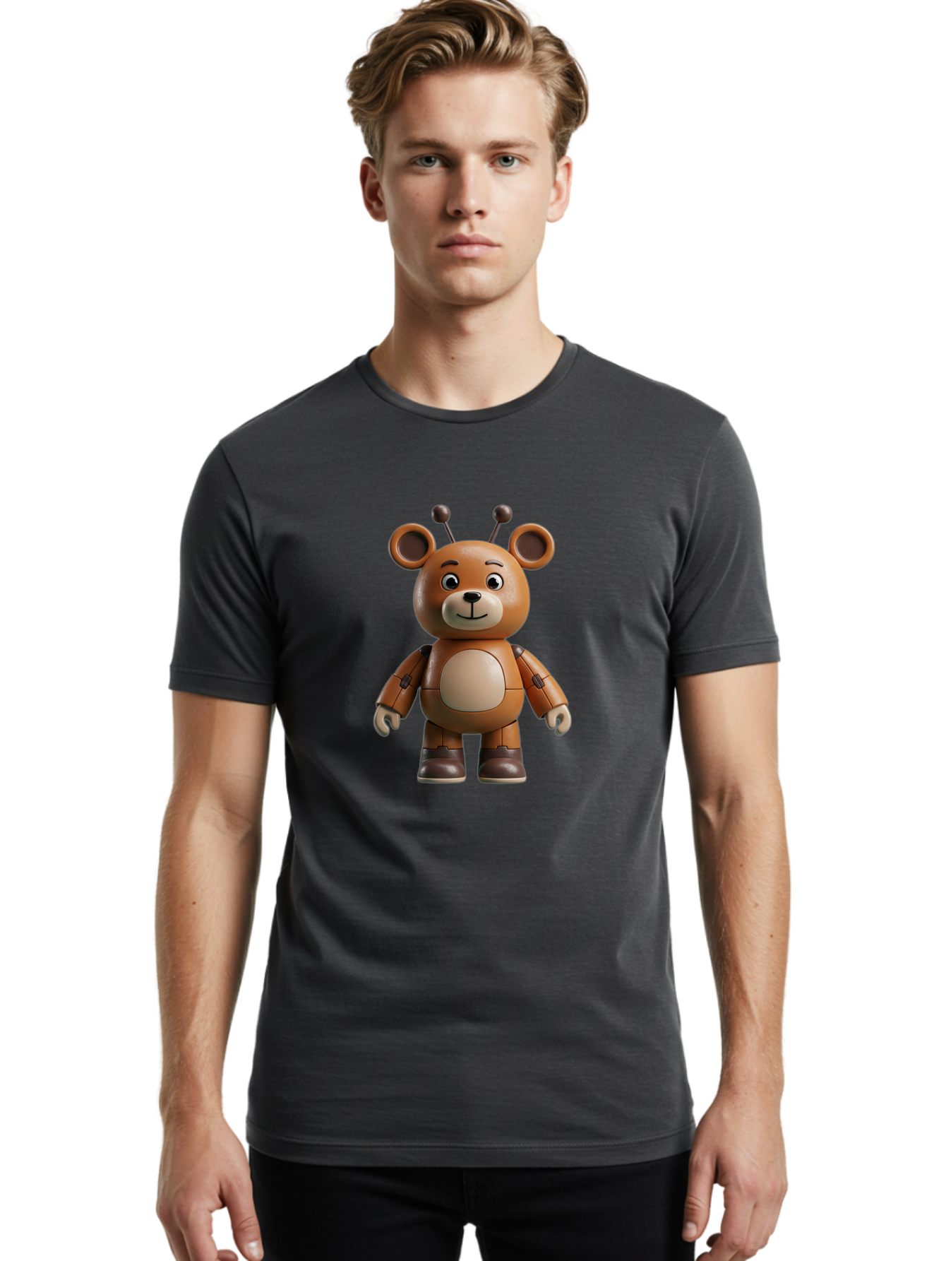 Fnaf-Teddy-Bear Men'S Graphic Tee, 100% Cotton, Comfortable Casual Summer Wear, Machine Washable, Vintage Camera, Old Camera, Antique Camera, Black Camera, Classic Photography, Photography Equipment, Nostalgic Device, Film Camera, Camera Art Bak619