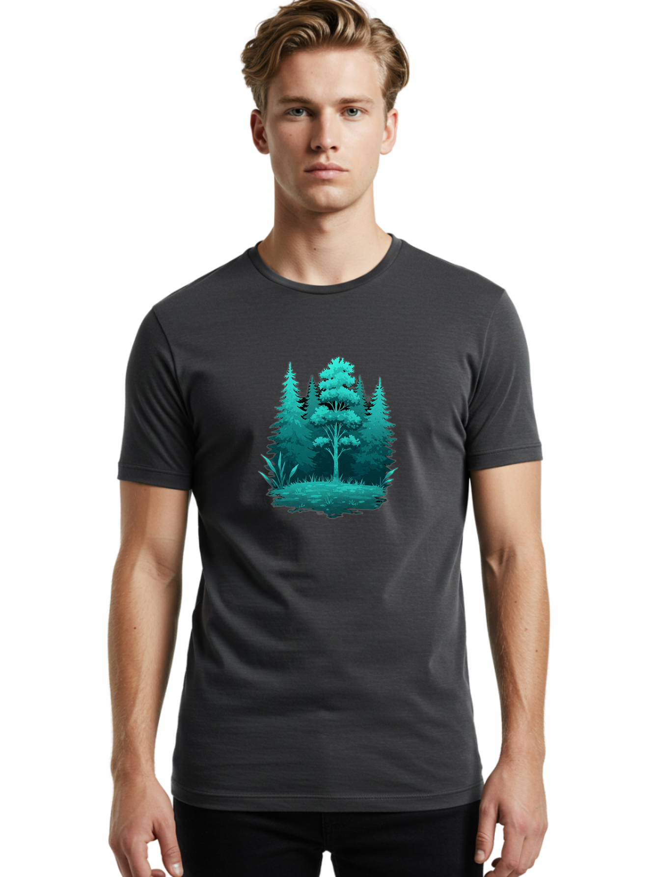 Forest-Trees Men'S Graphic Tee, 100% Cotton, Comfortable Casual Summer Wear, Machine Washable, Vintage Camera, Old Camera, Antique Camera, Black Camera, Classic Photography, Photography Equipment, Nostalgic Device, Film Camera, Camera Art Bak621