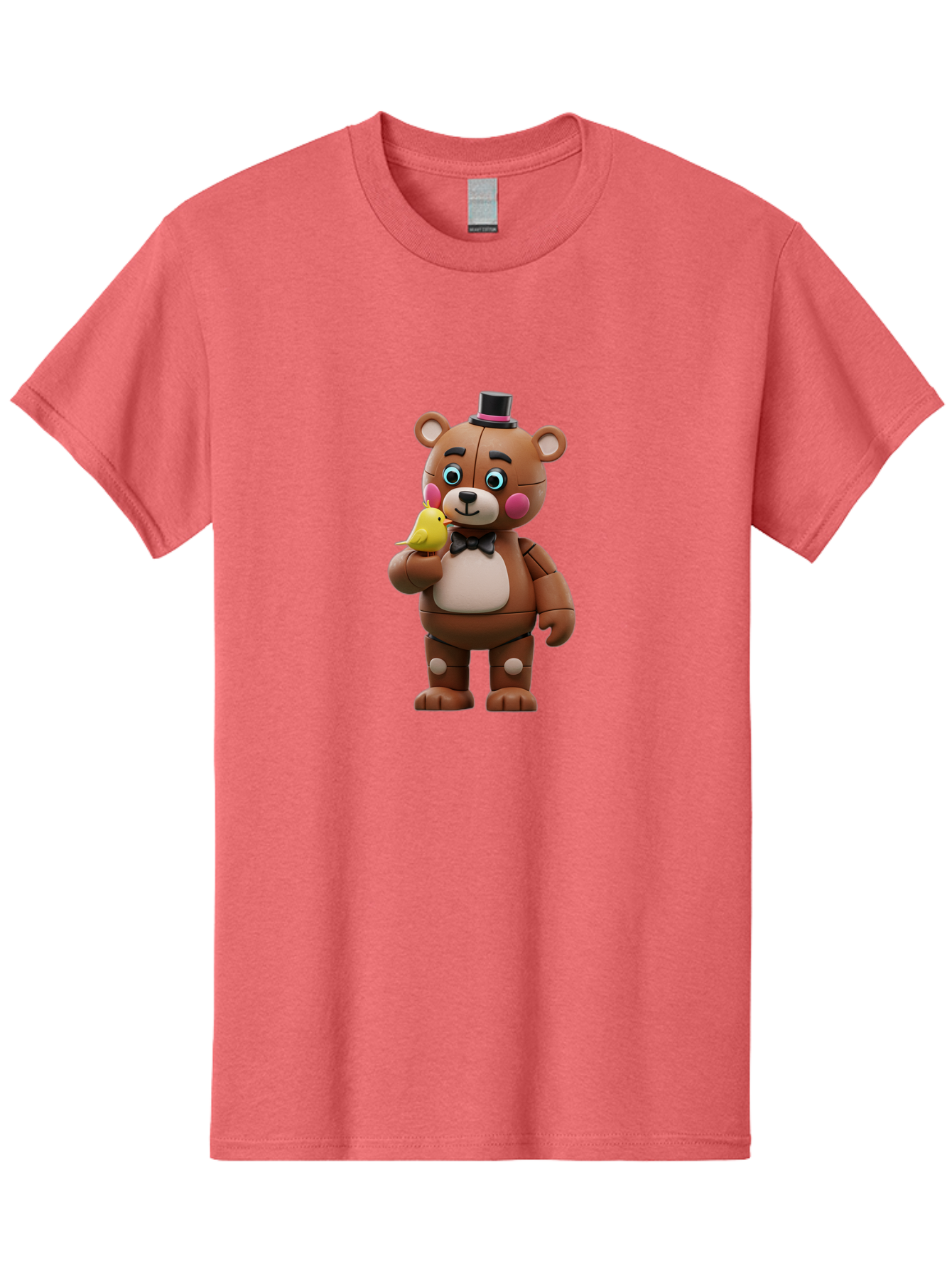 Freddy-Fazbear-With-Bird Men'S Graphic Tee, 100% Cotton, Comfortable Casual Summer Wear, Machine Washable, Vintage Camera, Old Camera, Antique Camera, Black Camera, Classic Photography, Photography Equipment, Nostalgic Device, Film Camera, Bak631